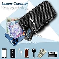 Vista 2 de Soporte para teléfono para correr, resistente al agua, para iPhone, Samsung y LG, 2 bolsillos, tamaño grande, banda elástica, bolsa de teléfono