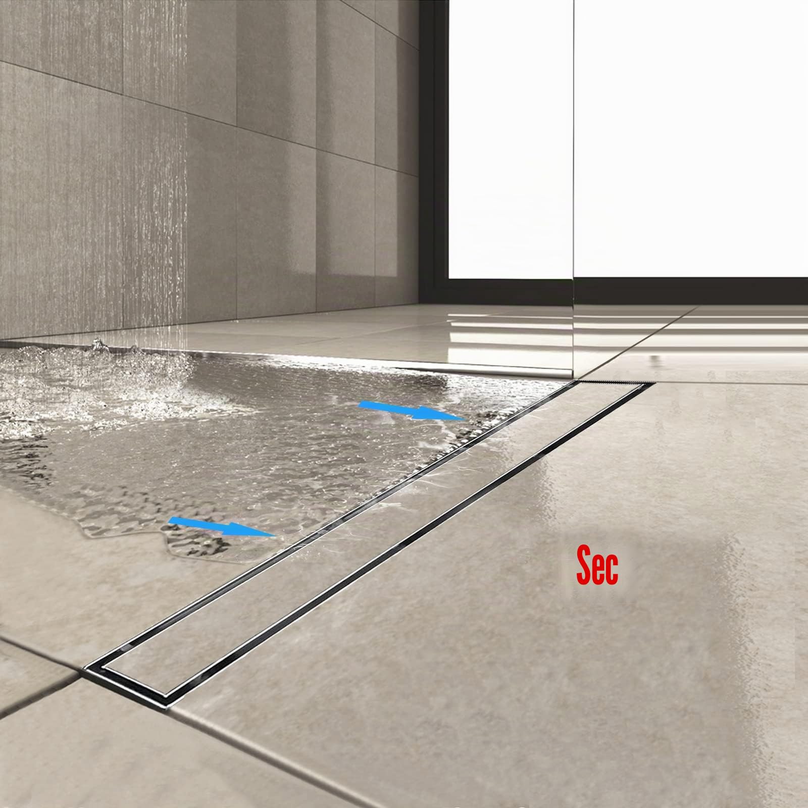 Caniveau de douche italien 2 en 1 en acier inoxydable 70 cm avec siphon et filtre