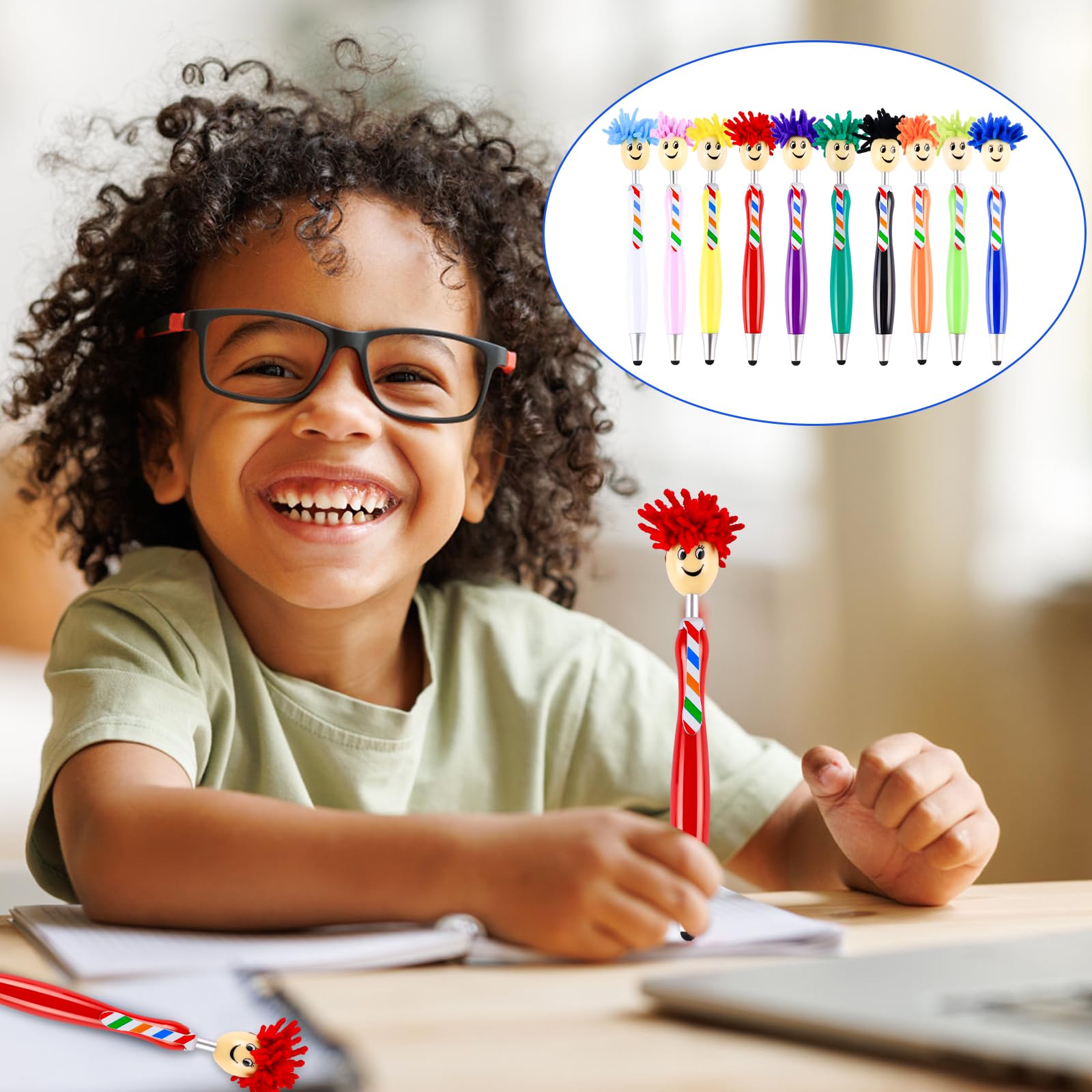 3 Stylos Drôles LURNODY - Avec Figurines Sauteuses - Cadeau Enfant 7+ Ans - Bureau Ou École