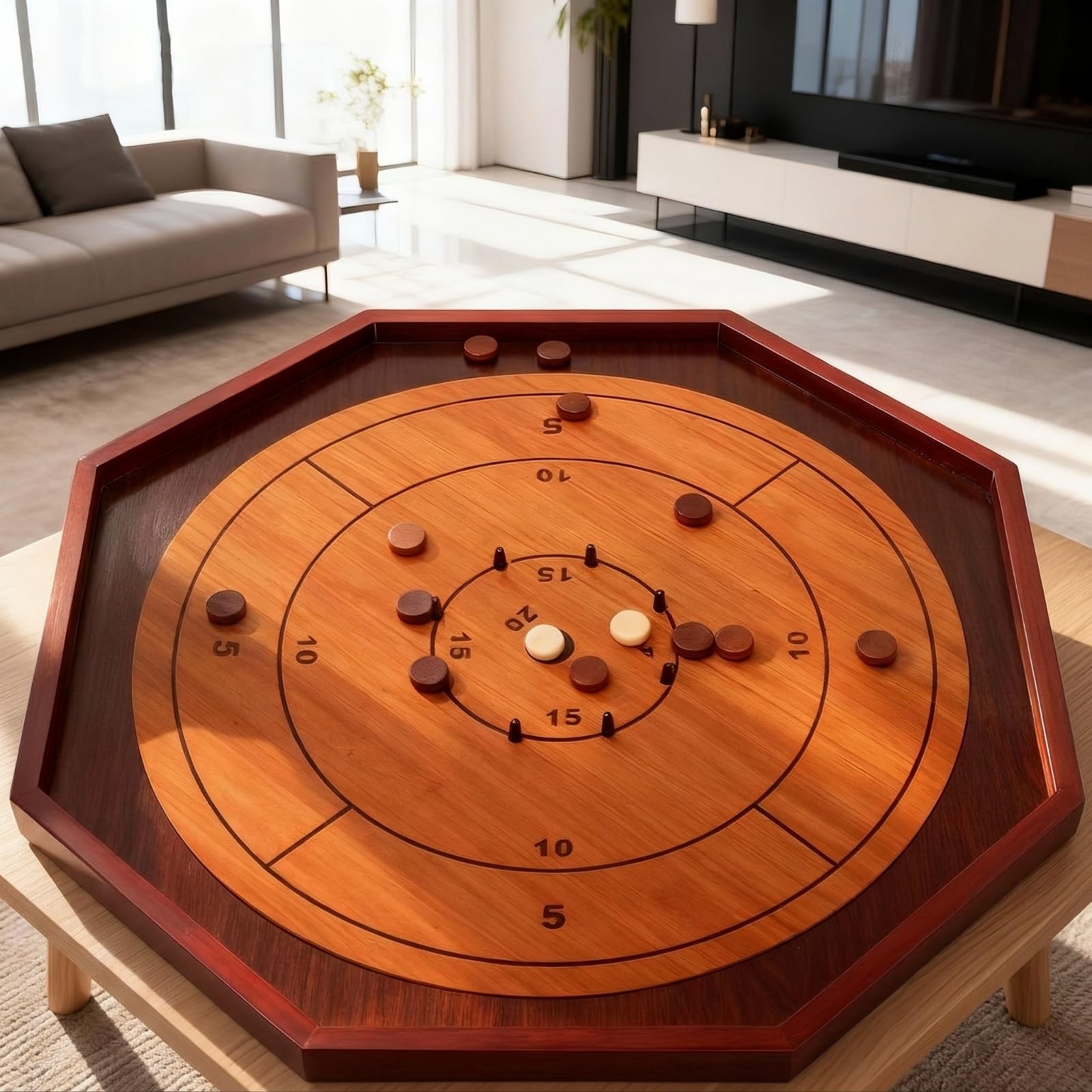 Gioco Canadese in Legno | Grande, Tavola da gioco di dischi canadese, Tradizionale, per Riunioni di Famiglia, Famiglie