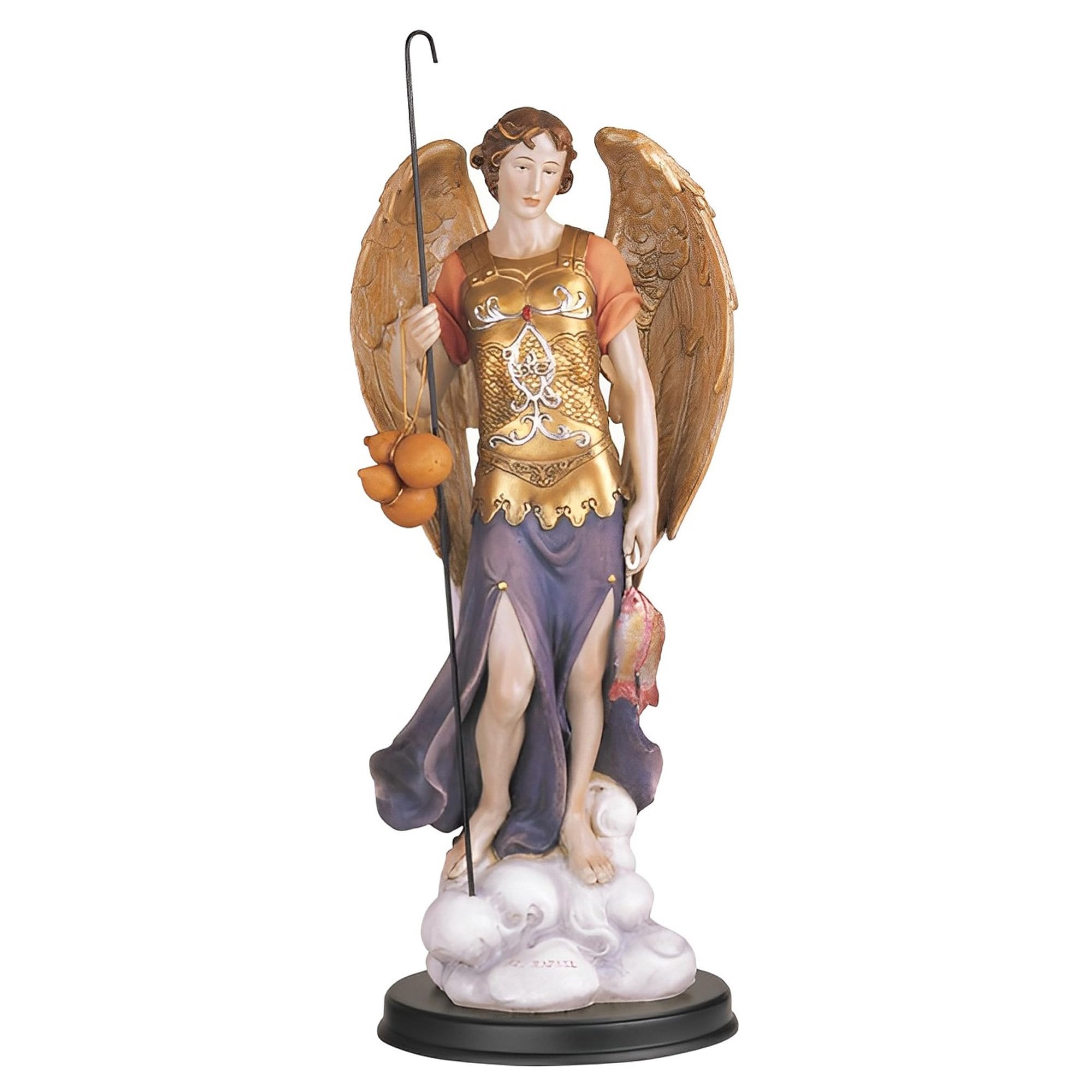 ICE Armor 12" H Archangel Raphael Statue Angel of Healing Holy Figurine Religious Decoration