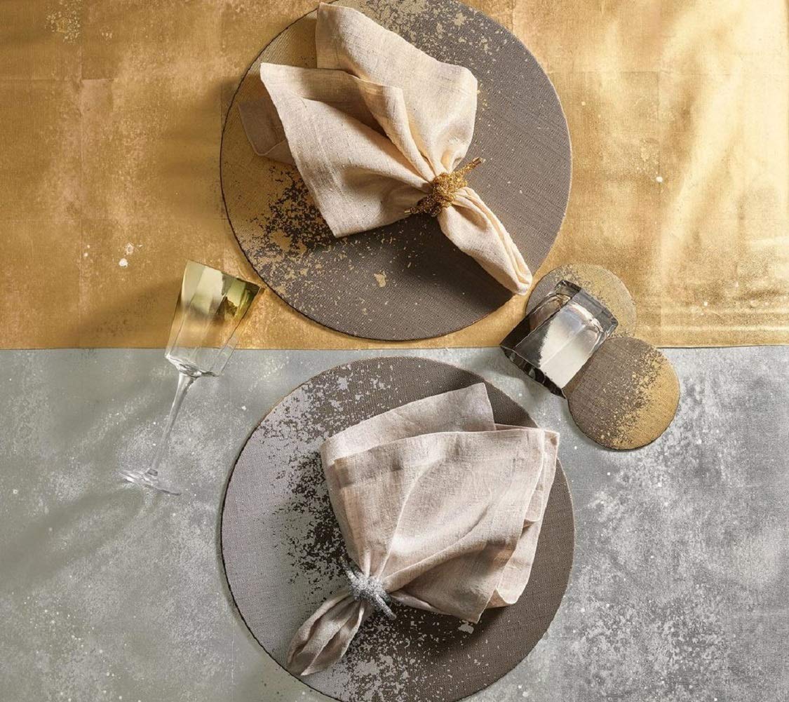 Amazon｜Kim Seybert グラムノット ナプキンリング シルバー 4個セット