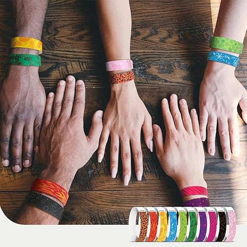 Miniatura 5 de Paquete de 500 pulseras Tyvek para eventos, pulseras de papel de 34 pulgadas de colores para fiestas, grupos, conciertos y formación de equipos