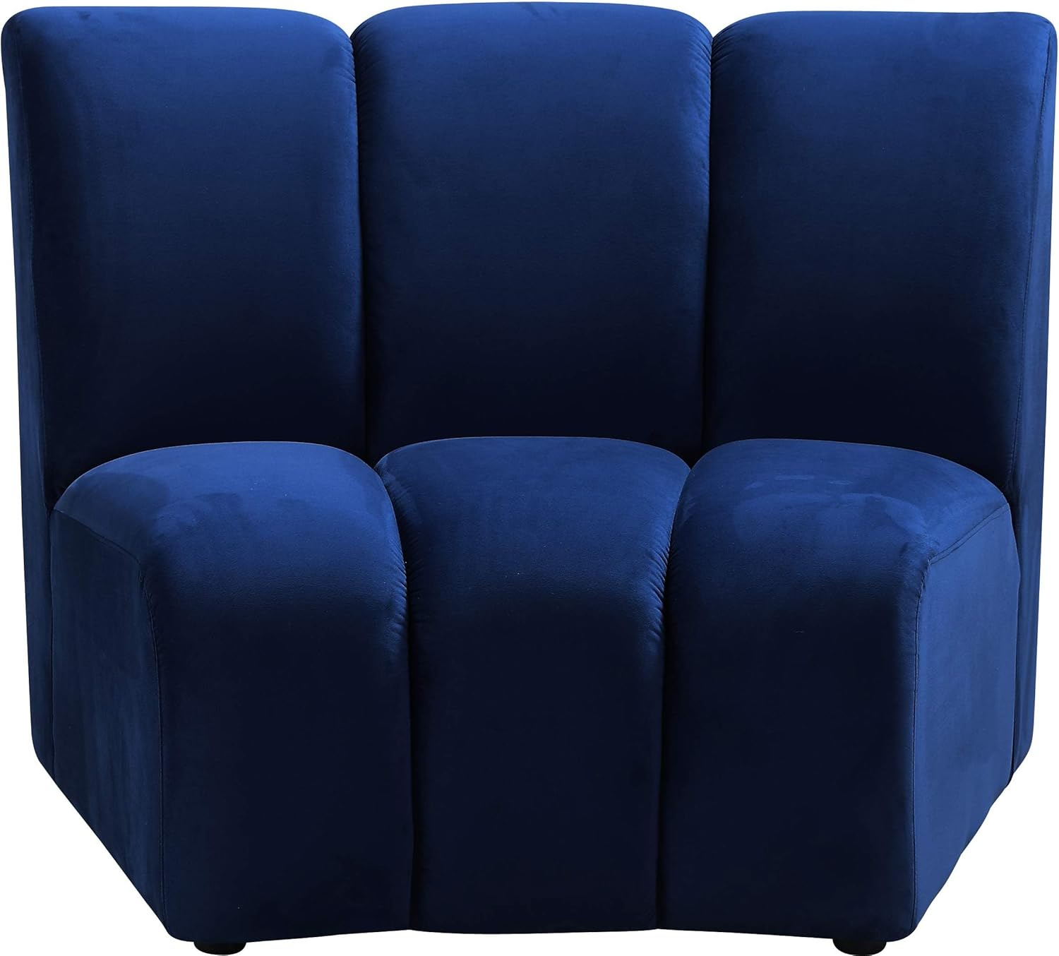 Meridian Furniture Infinity Collection Modern | Contemporary Velvet Upholstered Modular Chair with Luxurious Deep Channel Tufting, 1 Piece, Navy