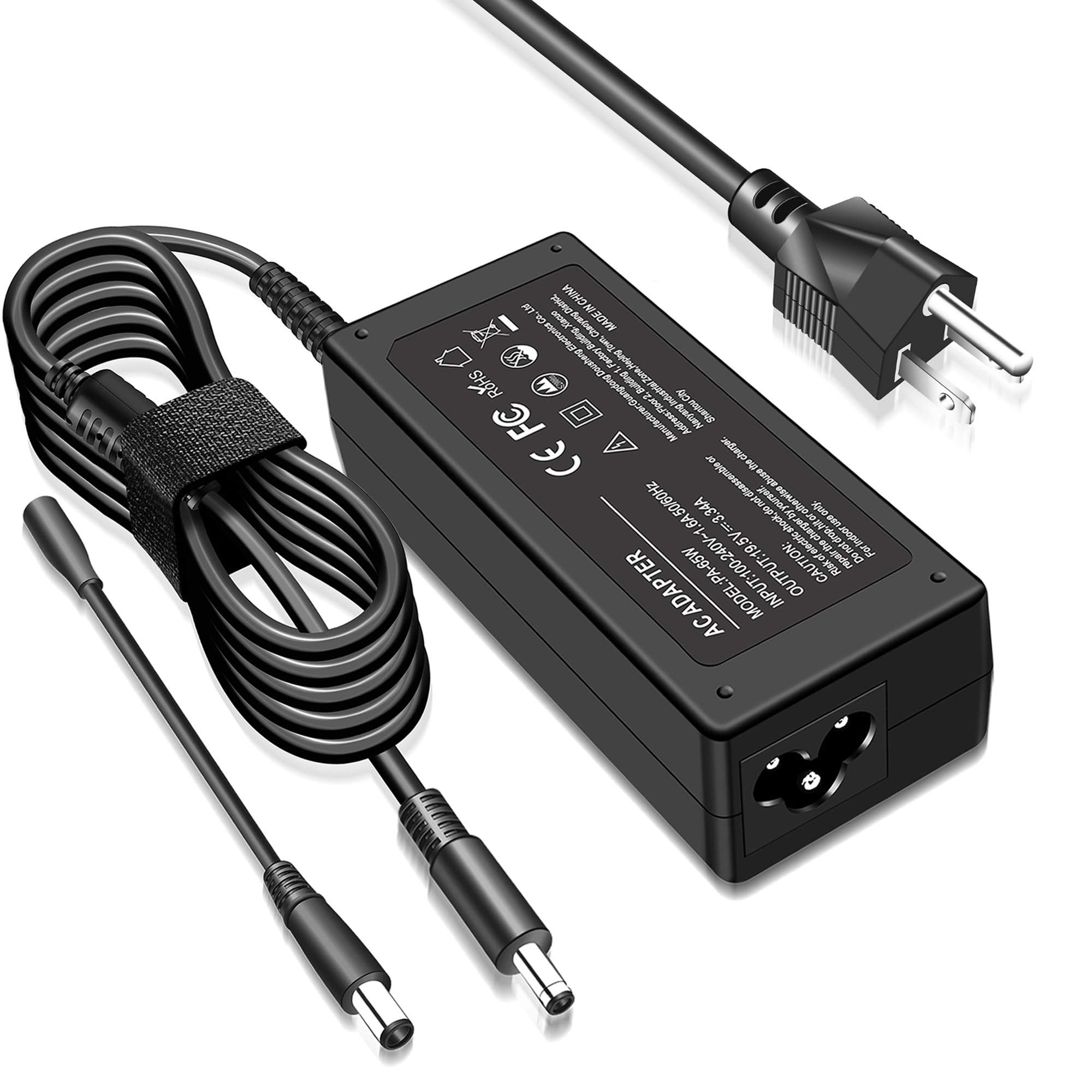 65W Laptop Charger Compatible with Dell inspiron XPS Vostro Computer Power Adapter Round Tip 4.5x3.0mm and 7.4x5.0mm