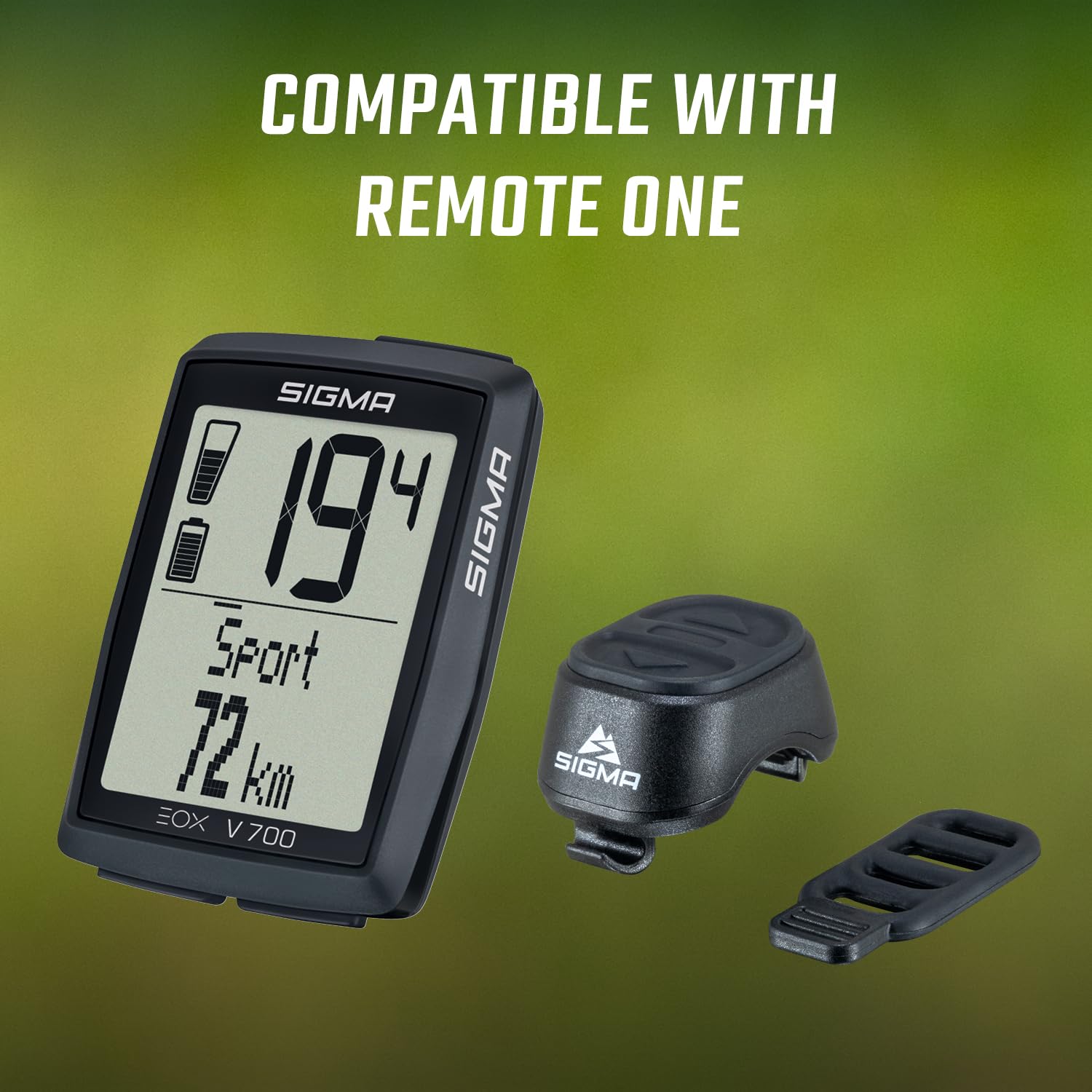 SIGMA EOX View 700 | ciclocomputador para e-Bike Incl. Over CLAMP Butler | ciclocomputador Impermeable para e-Bike | Compatible con la aplicación Gratuita EOX