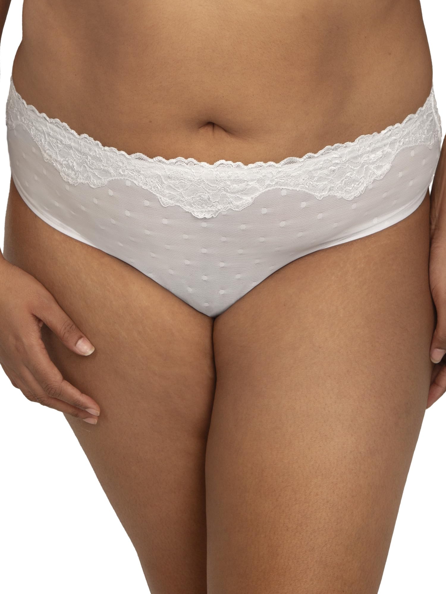 Curvy Couture Women's Sheer Whipser High Cut Brief Panty