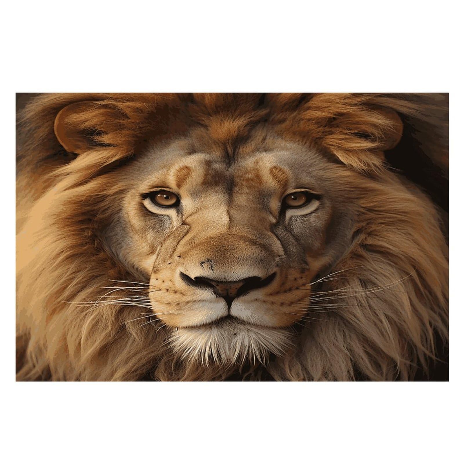African Lion Head Placemats Wipeable Heat Resistant Table Mats Washable Flax Place Mats Elegant Cloth Non-Slip Placemat for Kitchen Dinning Party Table Decor 12 * 18 in