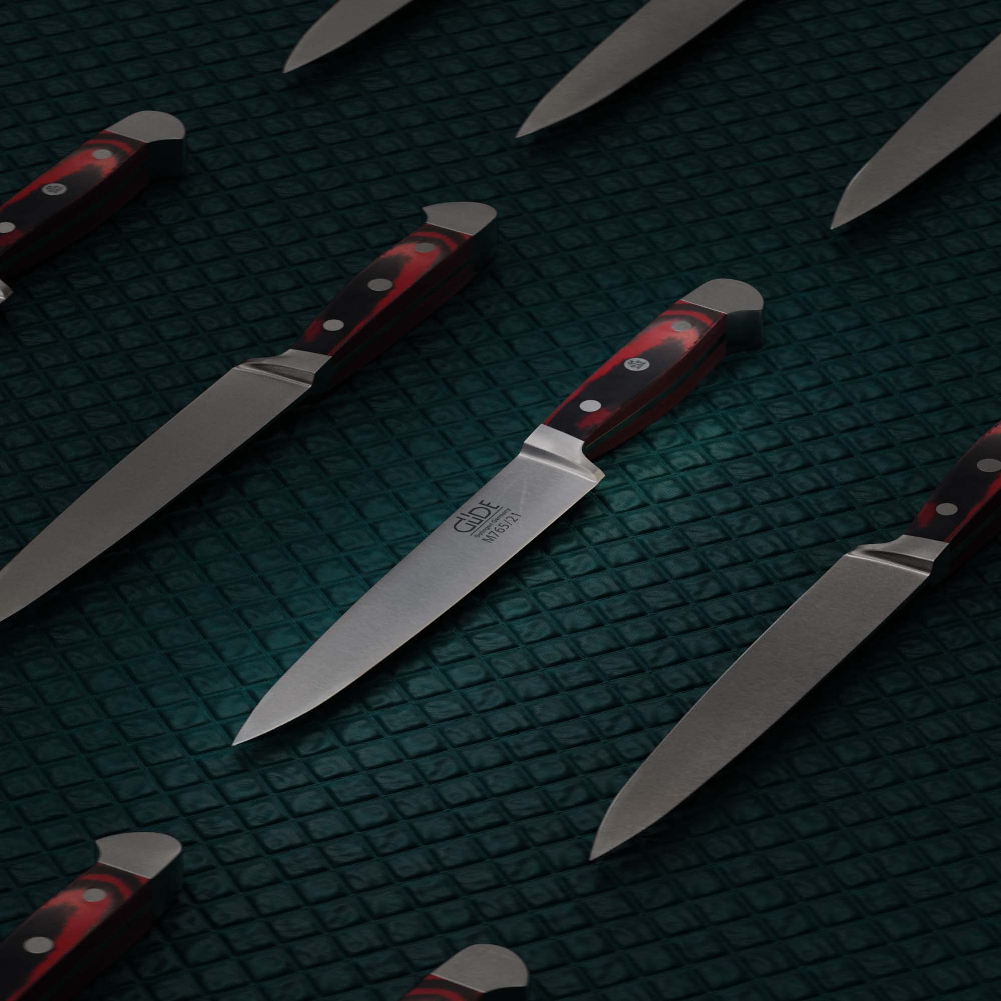 Güde Solingen - Cuchillo jamonero forjado, 21 cm, Micarta, ALPHA-MIKARTA - Cuchillo de Trinchar, doble virola, Hecho a mano en Alemania