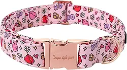 Unique style paws Coleira de cachorro com fivela de metal XO Lábios Vermelhos para Meninos, Médio, Grande, Meninas, Cachorros, Casamentos