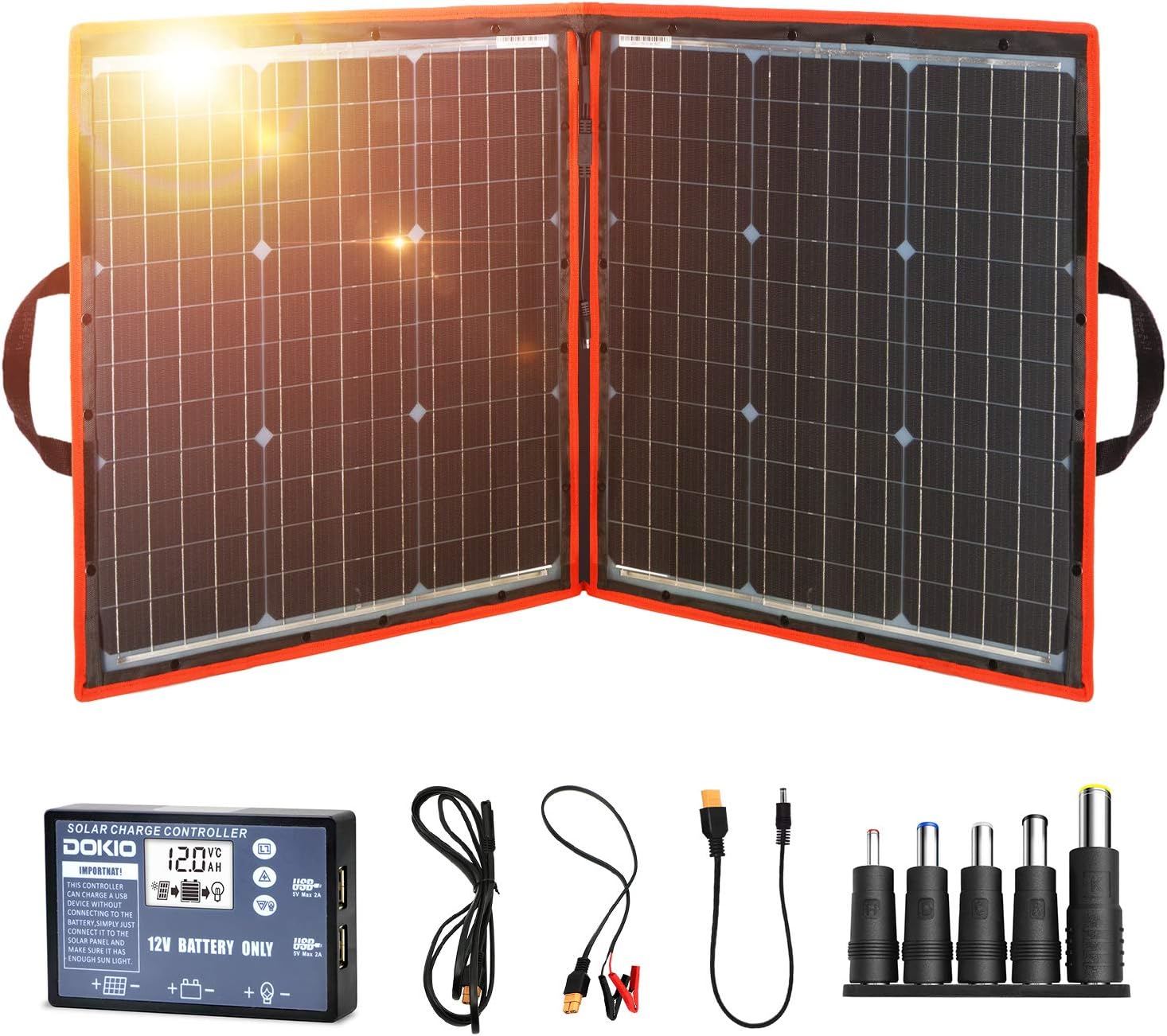 DOKIO Faltbares Solarpanel Mobiles Monokristallinen Solarzellen 300w Im