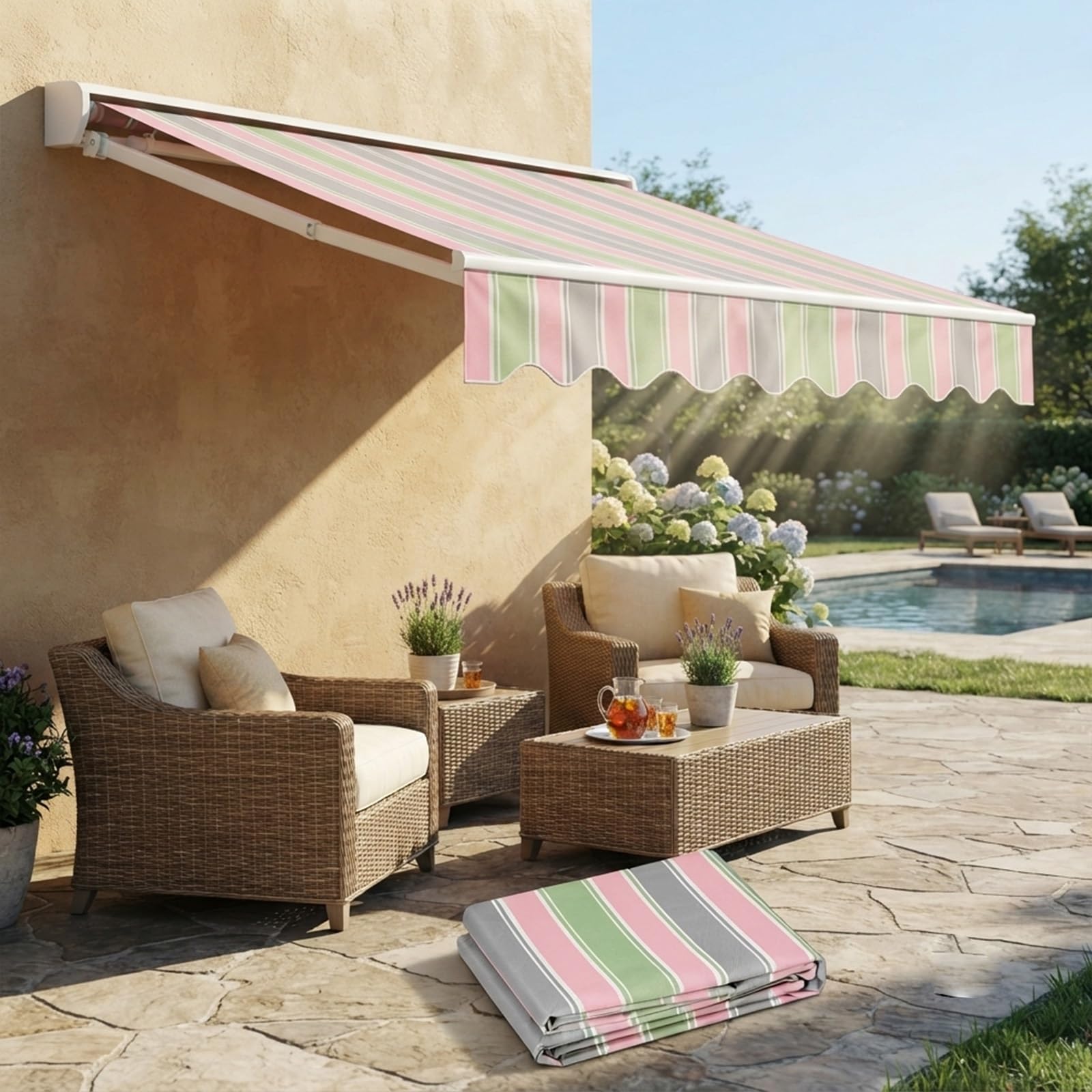 Repuesto tela toldo impermeable acrílico que protege tu jardín y cenador de la lluvia y el sol