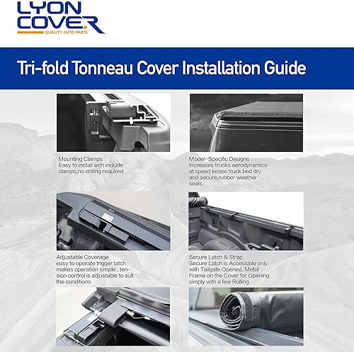 Vista 6 de Cubierta Lyon Camión Pickup Cama para Ford F150 Tonneau Cover Suave enrollado.