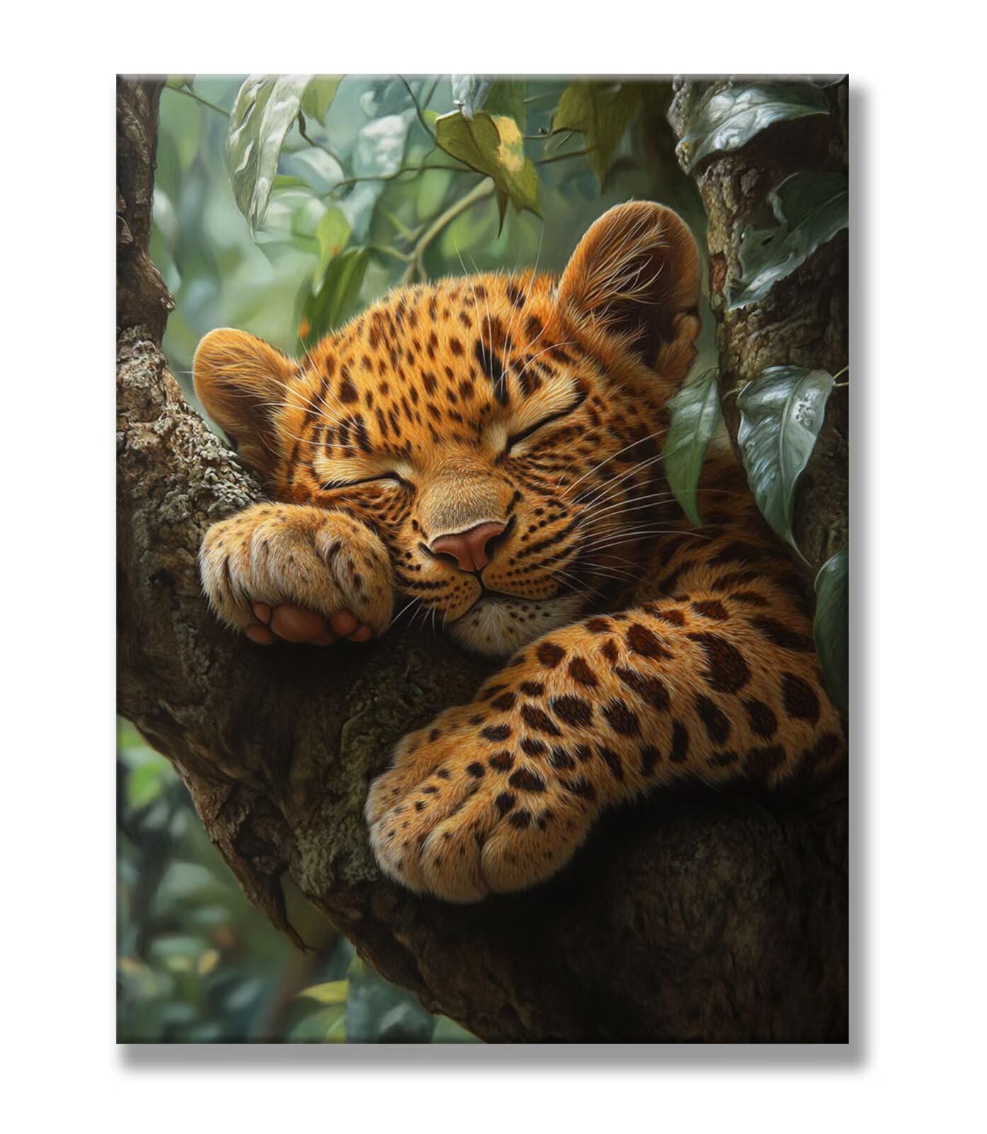 Numery Malarstwo Leopard Fabryka Malarstwo Numery Dla Dorosłych, Zestaw Mozaiki, Zestaw Mozaiki, Zestaw do prasowania płótno, Kolorowanka według numerów dla dorosłych, z pędzlami i farbami akrylowymi
