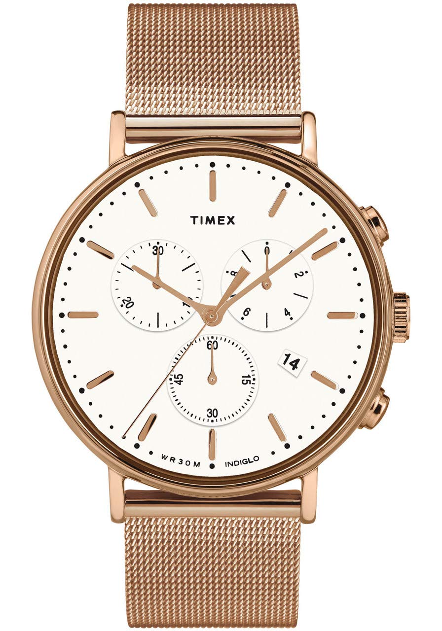 TimexTimex Unisex Chronograph Watch The Fairfield with Stainless Steel Mesh Strap