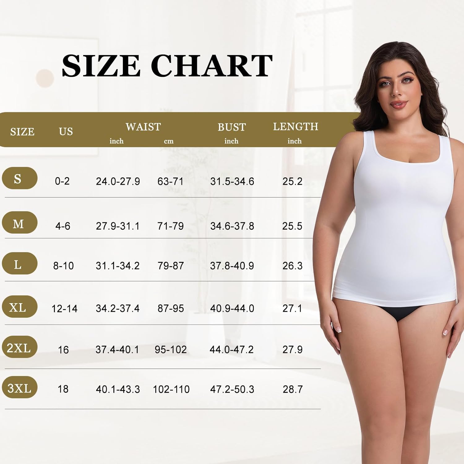 Tank Tops Scoop for Women Square Neck Compression Cami Shapewear Tummy Comtrol Slimming Seamless Body Shaper - Image 7