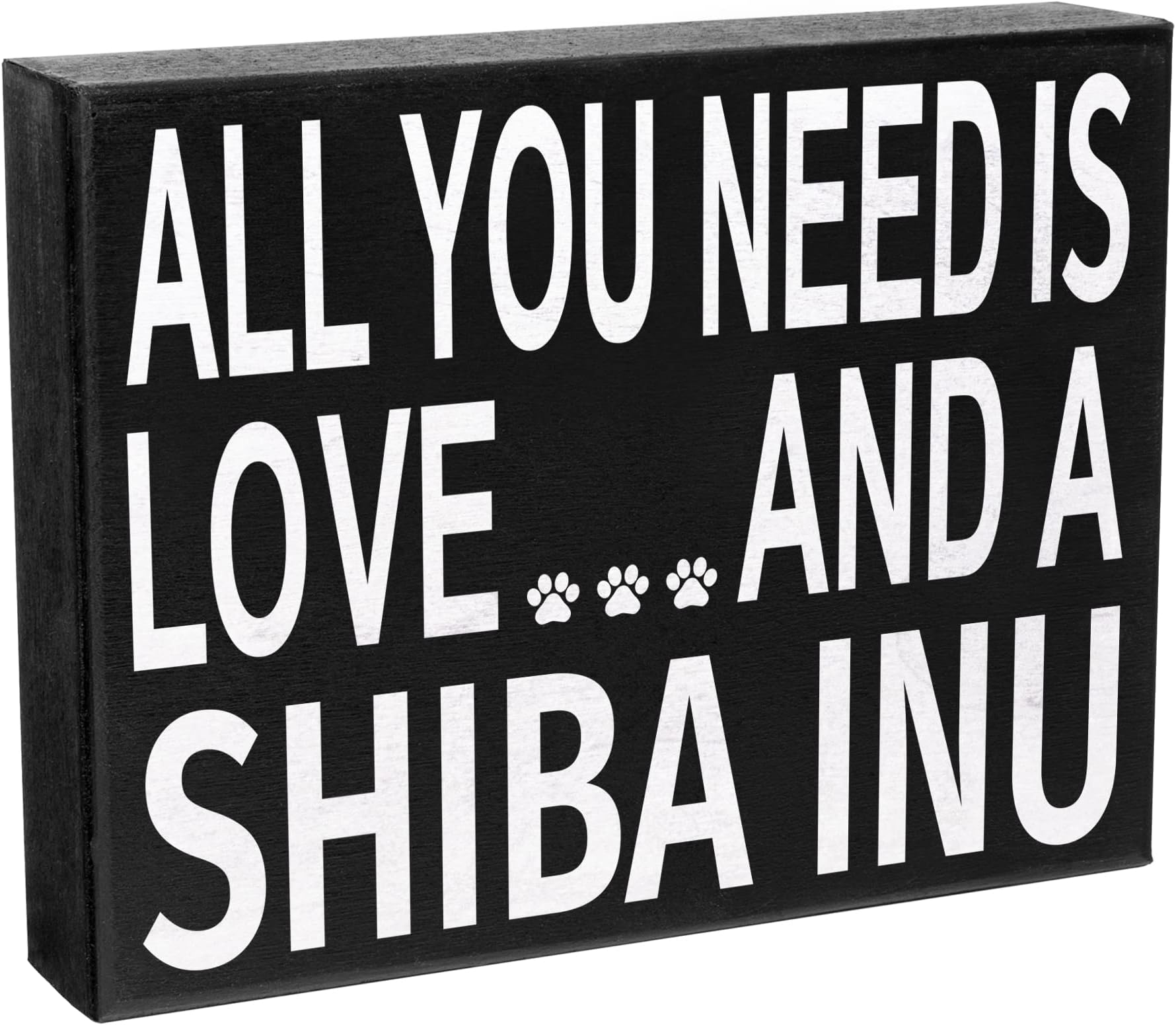 JennyGems Shiba Inu Gifts, All You Need Is Love and a Shiba Inu Wooden Sign, Shelf Decor and Wall Hanging, Made in USA