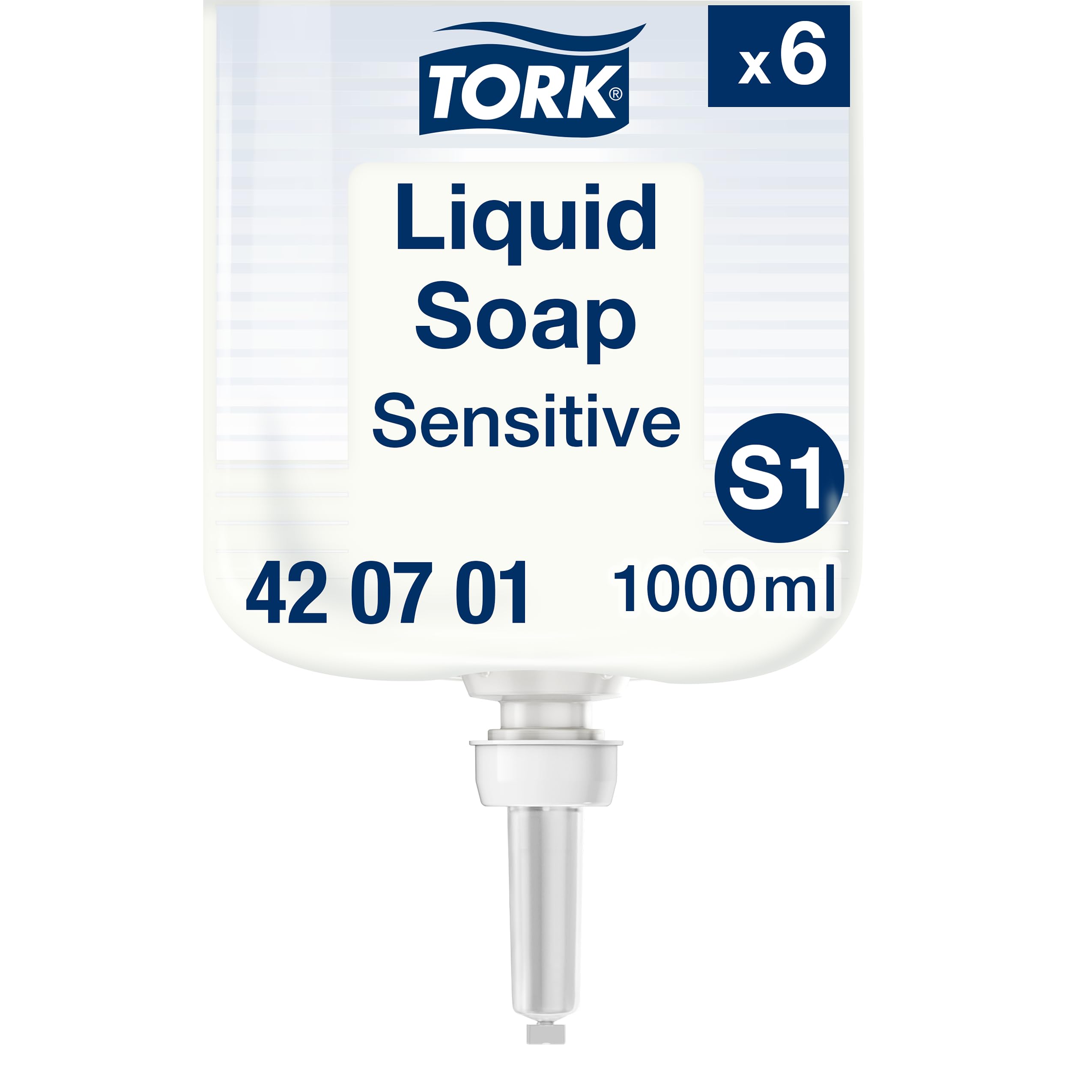 Tork Sensitive Liquid Soap S1, Dermatologically Tested, 6 x 1000ml, 420701