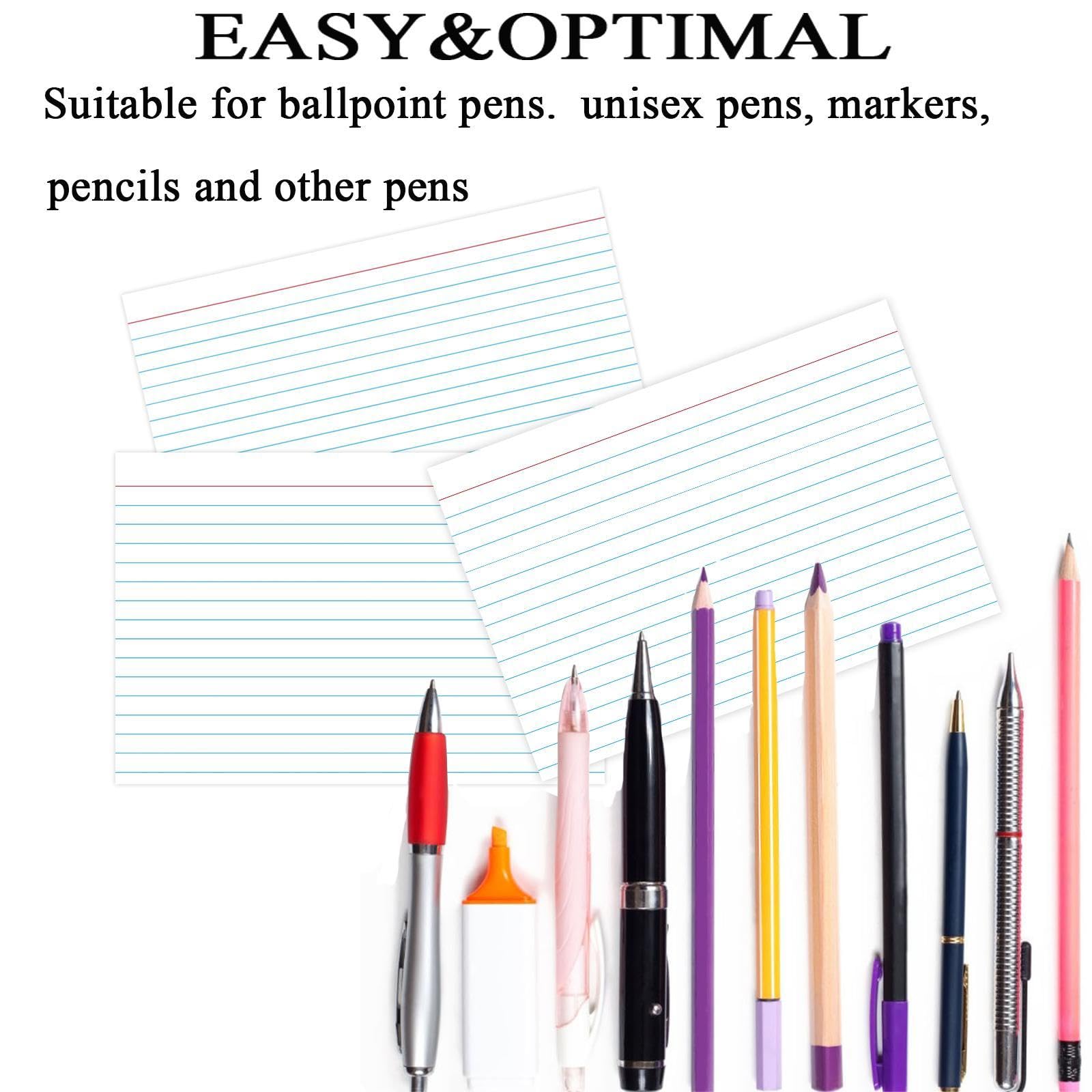 300 tarjetas de índice rayadas de 3 x 5 pulgadas, tarjetas flash Pinovk para estudio, tarjetas de índice blancas, tarjetas de notas de archivo, tarjetas de estudio, tarjetas de estudio, tarjetas de