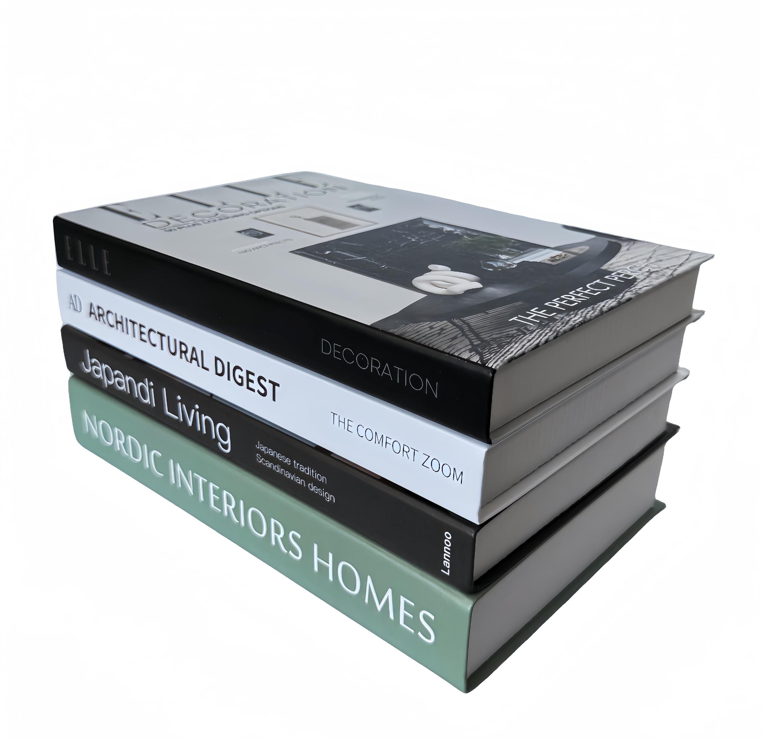 Ediactcyl 4 Pack Faux Books for Decoration, Decorative Books Set for Coffee Table Bookshelf Display, Modern Fashion Fake Book Stacks for Living Room Decor