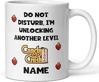 Confidently Quirky - Personalised Candy Crush White Mug, Candy Crush Level, Birthday For Dad, Birthday For Mum, Candy Crush Gamer, Mobile App Games