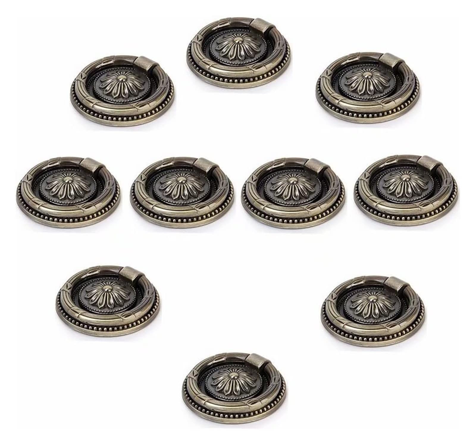 SBZIOJHDR Drawer pulls, 10PCS, Cup Knobs Handles, Bronze Handle for Kitchen Cabinets,Cupboards,Wardrobe,Drawer, Furniture Hardware(Green Bronze)