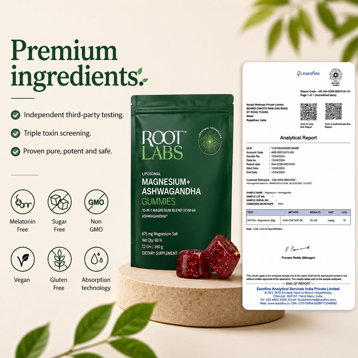Root Labs Magnesium Glycinate Ashwagandha Gummies 675mg, Liposomal Delivery — Amazon image 7