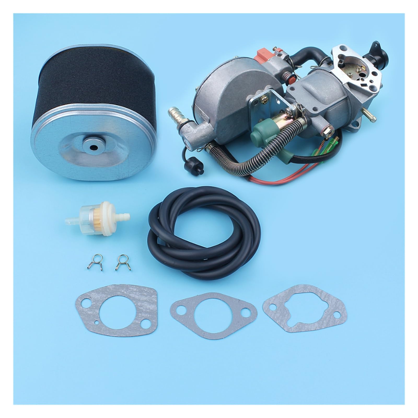 Kit de conversión carburador combustible dual estrangulador automático for GX390 13HP 188F 4.5KW-8KW generador LPG/CNG/filtro aire gasolina