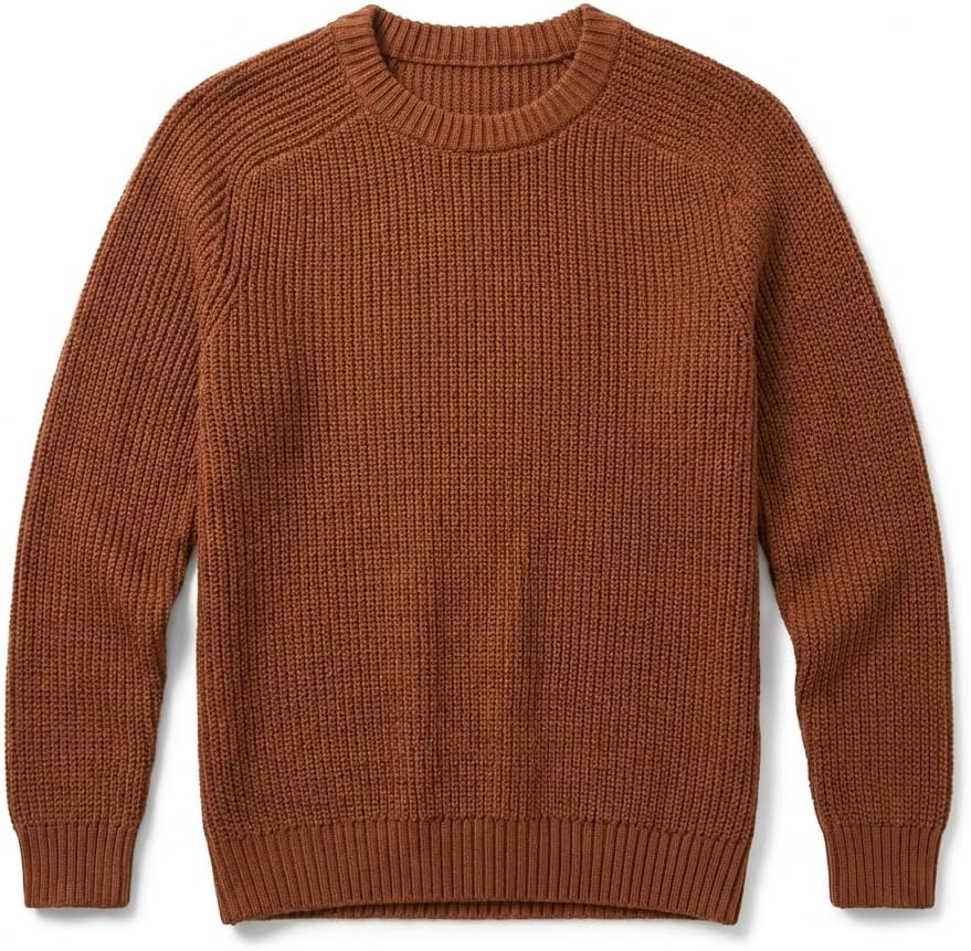 Men’s Crew Neck Pullover Sweater, Long Sleeve Midweight Knit, Soft Warm Winter Wear Men Sweater for Casual & Office