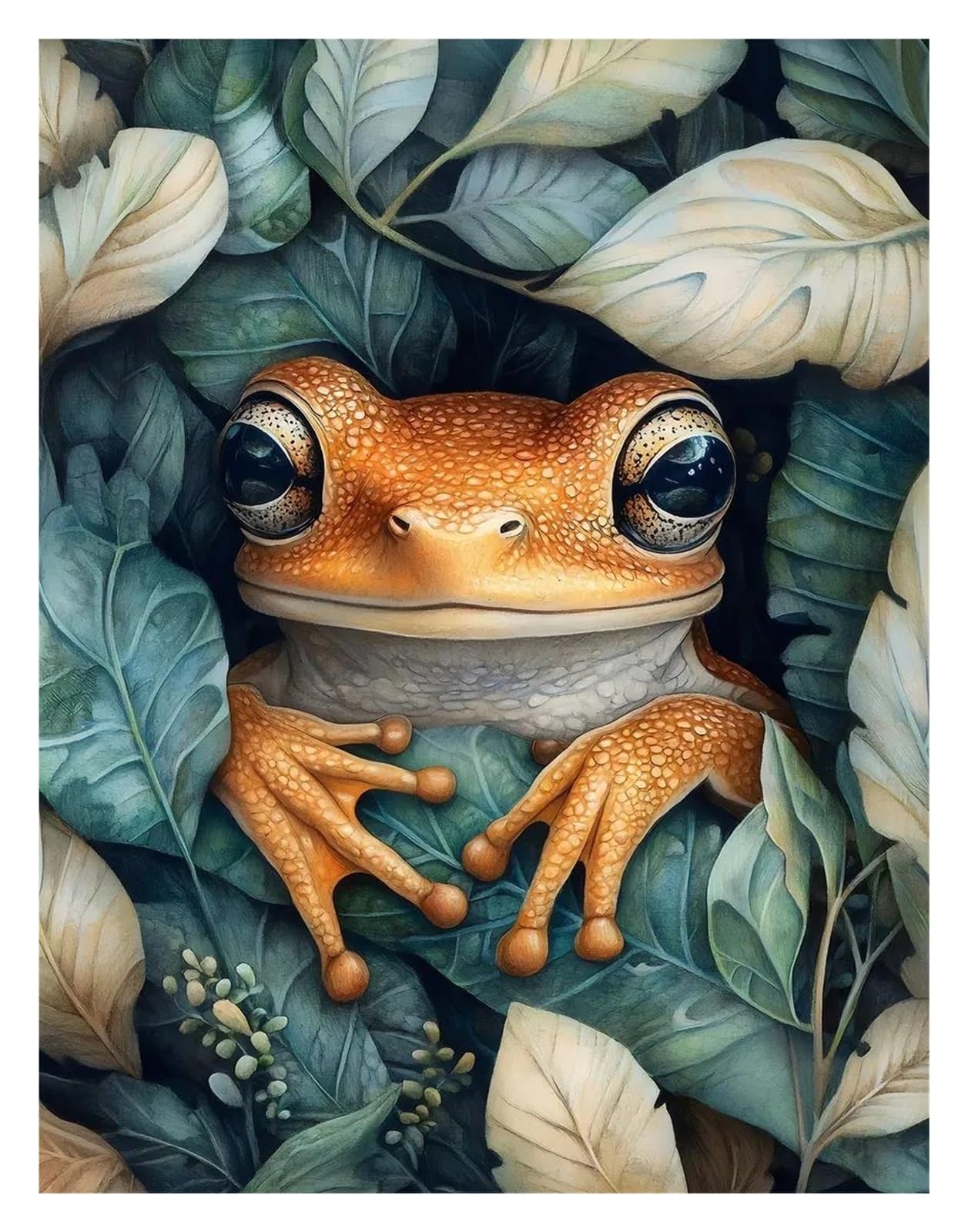 Xenite L Wal Art Canvas Prints Cute Baby Animals In Eaves Posters Prints Vibrant Baby Ow Hedgehog Frog Nature Canvas Painting Wal Picture Home Bedroom Decor(,50X70cm)
