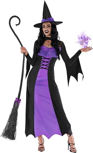 Disfraz de bruja Morph para mujer (3 colores), disfraz de bruja malvada, disfraz de bruja para adultos, disfraz de bruja para mujer de Halloween