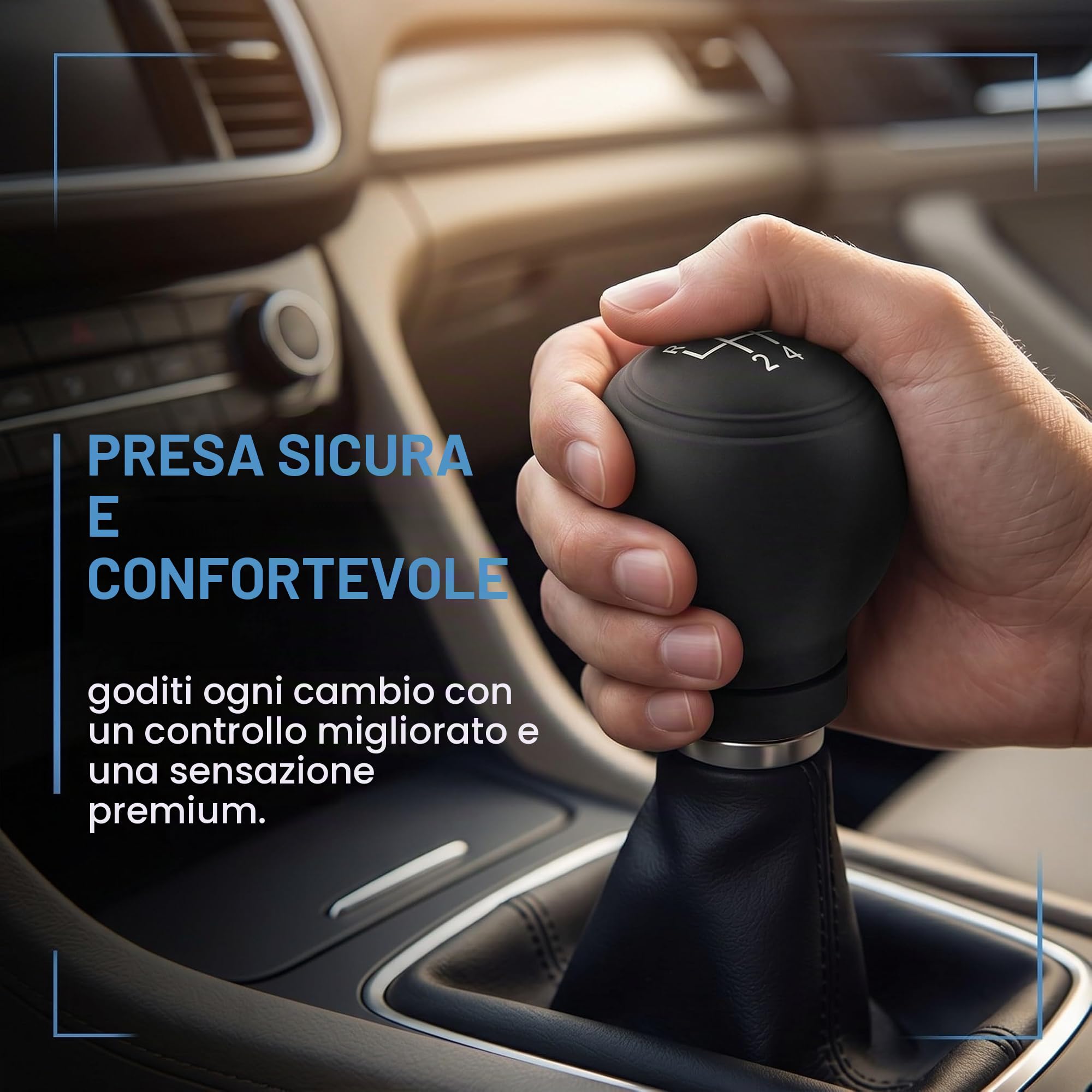 Copri pomello cambio auto 5 marce nero elastico custodia antiscivolo universale cover impermeabile per automobile furgone camion quad (D)
