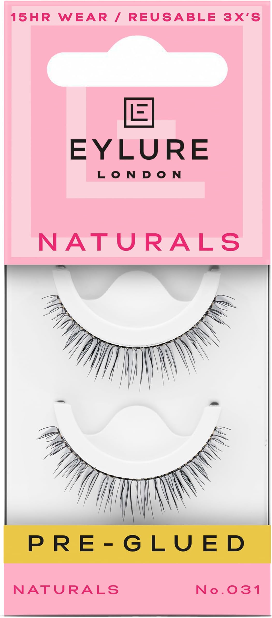 Pre-Glued False Eyelashes, Naturals No. 031