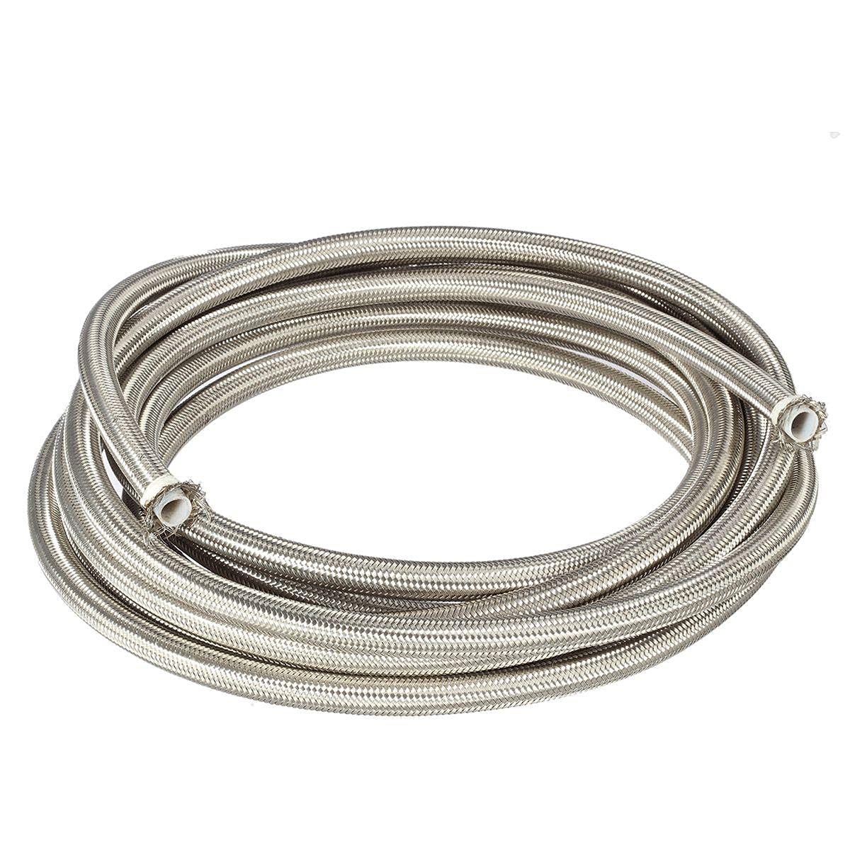 20 Ft 8AN AN8 Universal Braided Stainless Steel PTFE TEFLON Oil Fuel Gas Line Hose