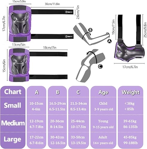 Miniatura 6 de Rodilleras y coderas para patinaje, rodilleras y coderas, para patinaje sobre ruedas, rodilleras para adultos
