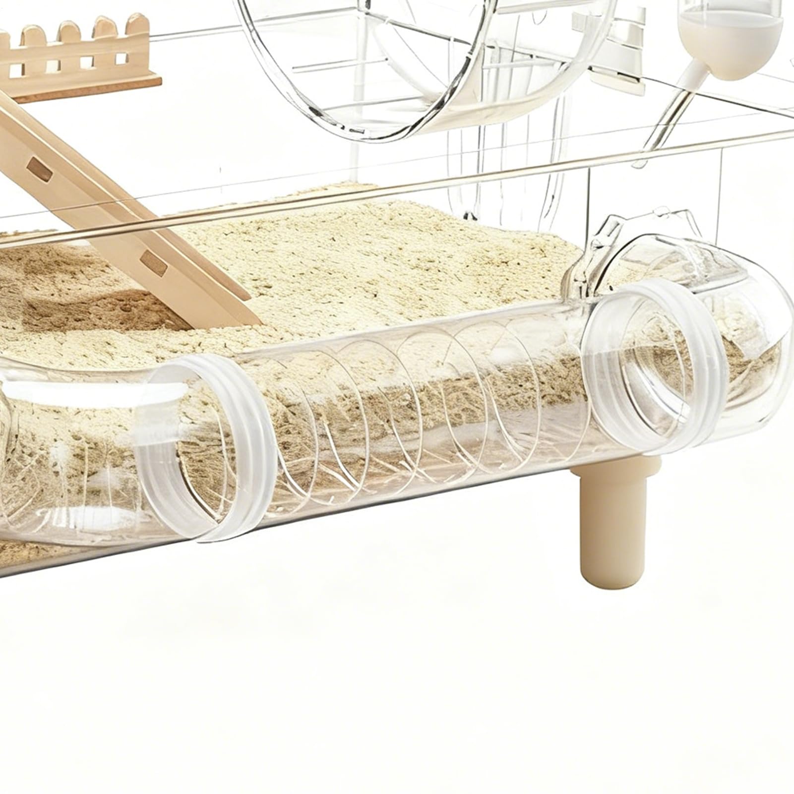 Jaula Para Hámster Grande Hábitat Para Chinchilla Con Dos Niveles | Jaula para Hurón Acrílica de 45x28x34 centímetros Para Cría De Erizo Gerbo Chinchilla Y Mascotas Pequeñas En