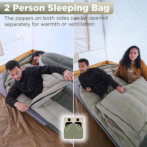 Miniatura 4 de ATEPA Saco de dormir ligero de plumón de 0 grados para adultos, mochila de momia, ultraligero, impermeable, compacto, para todo tipo de clima frío,