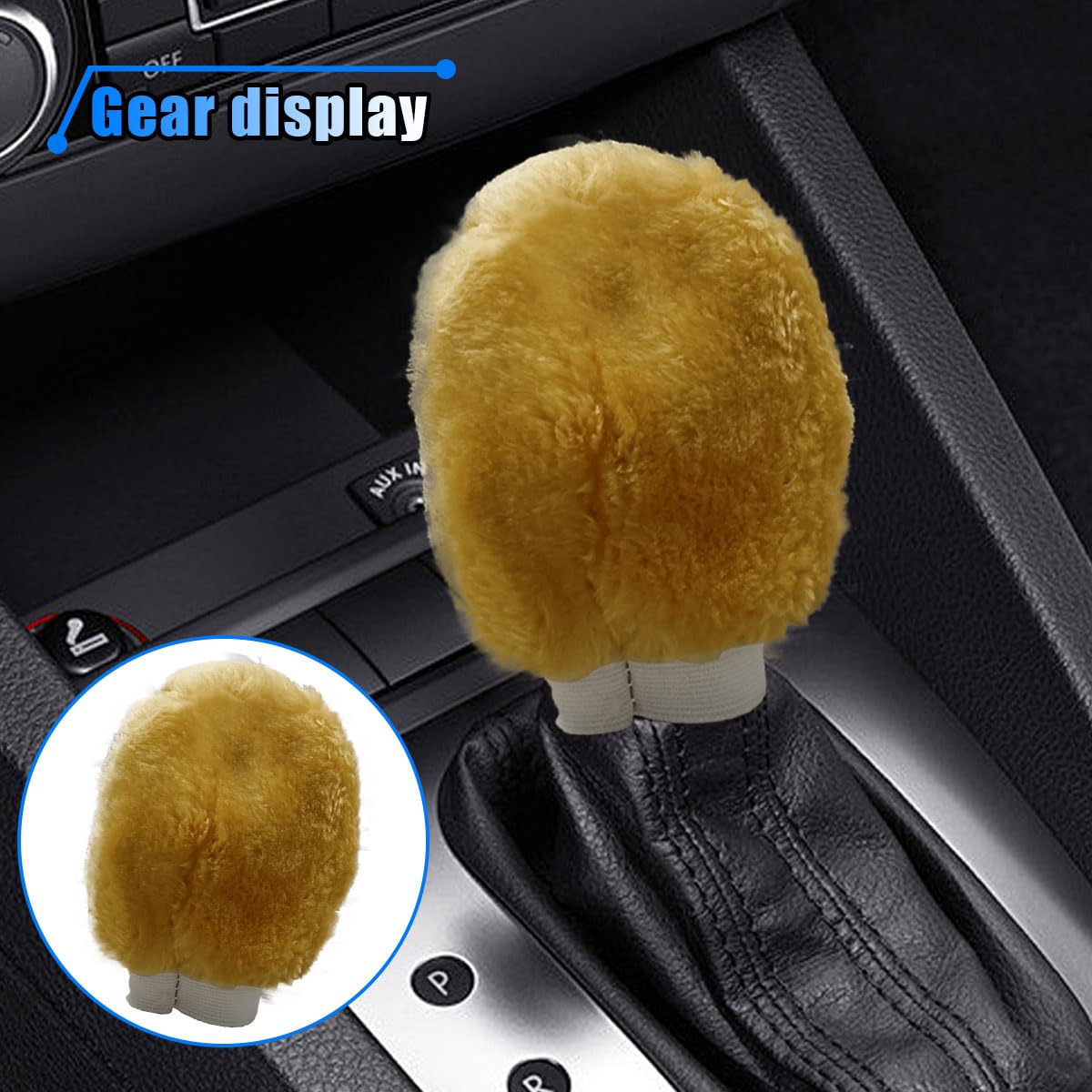 2PCS Plush Car Gear Shift Knob Cover Handbrake Cover Soft Fluffy Shift Knob Brake Handle Protector Universal Car — view 3