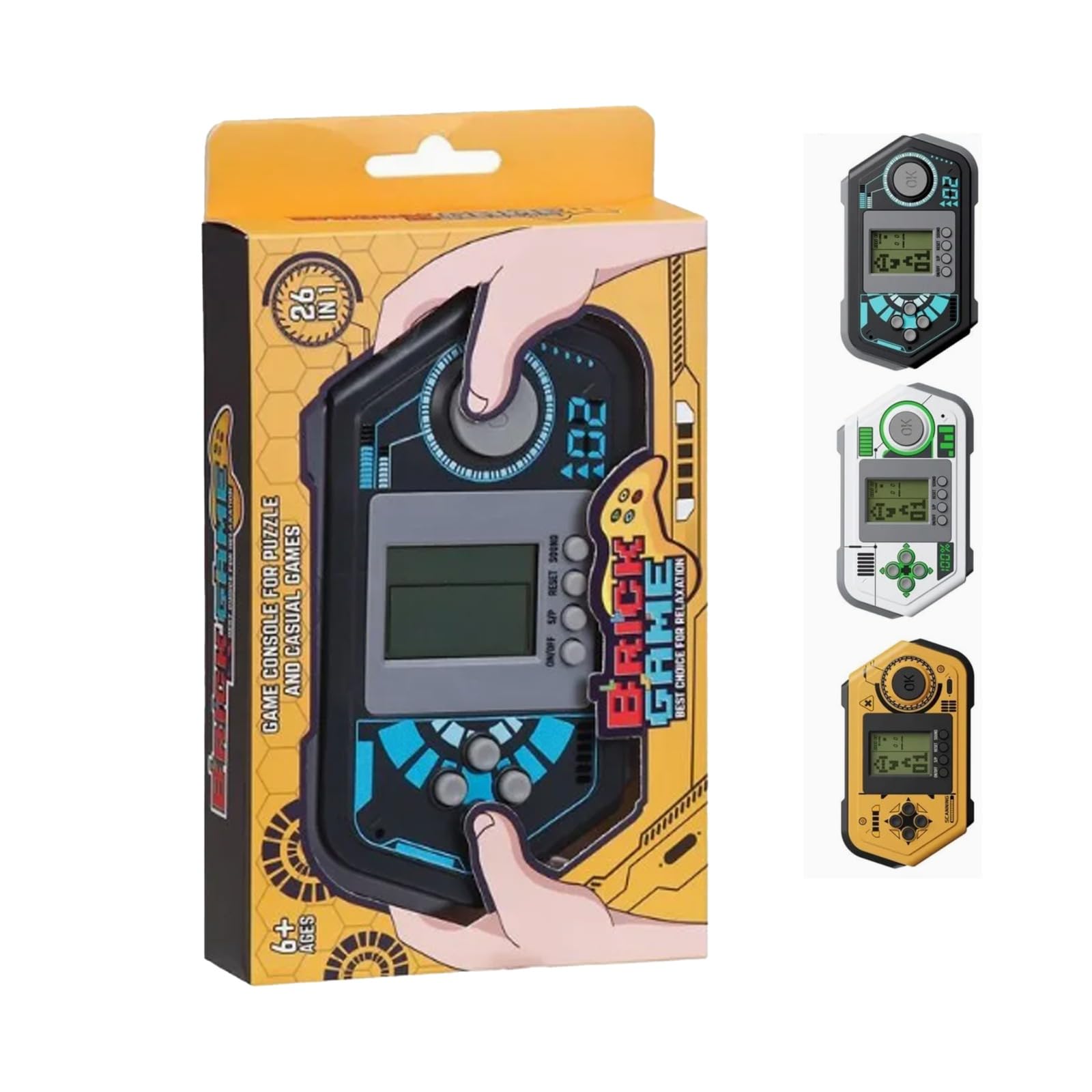 PNJB Nostalgic Brick Block Game Console for Kids, Fun Educational Toy, 9999 Built-In Arcade Games, Great for Developing Problem-Solving Skills , Ideal Return Gift, Birthday Present, Random Colour