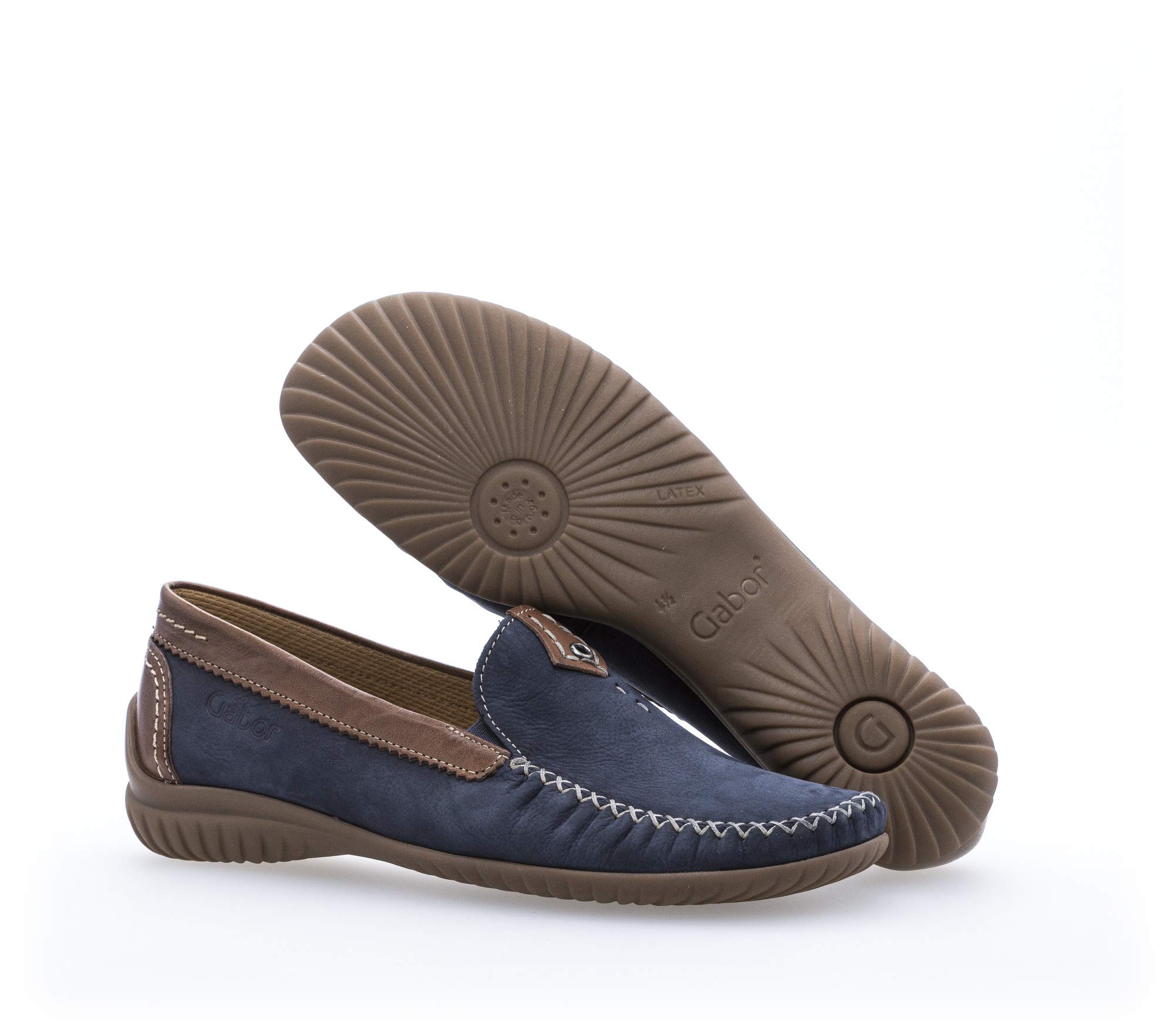 Gabor California | Nightblue Nubuck/Patent | Womens Slip On Moccasin Shoes