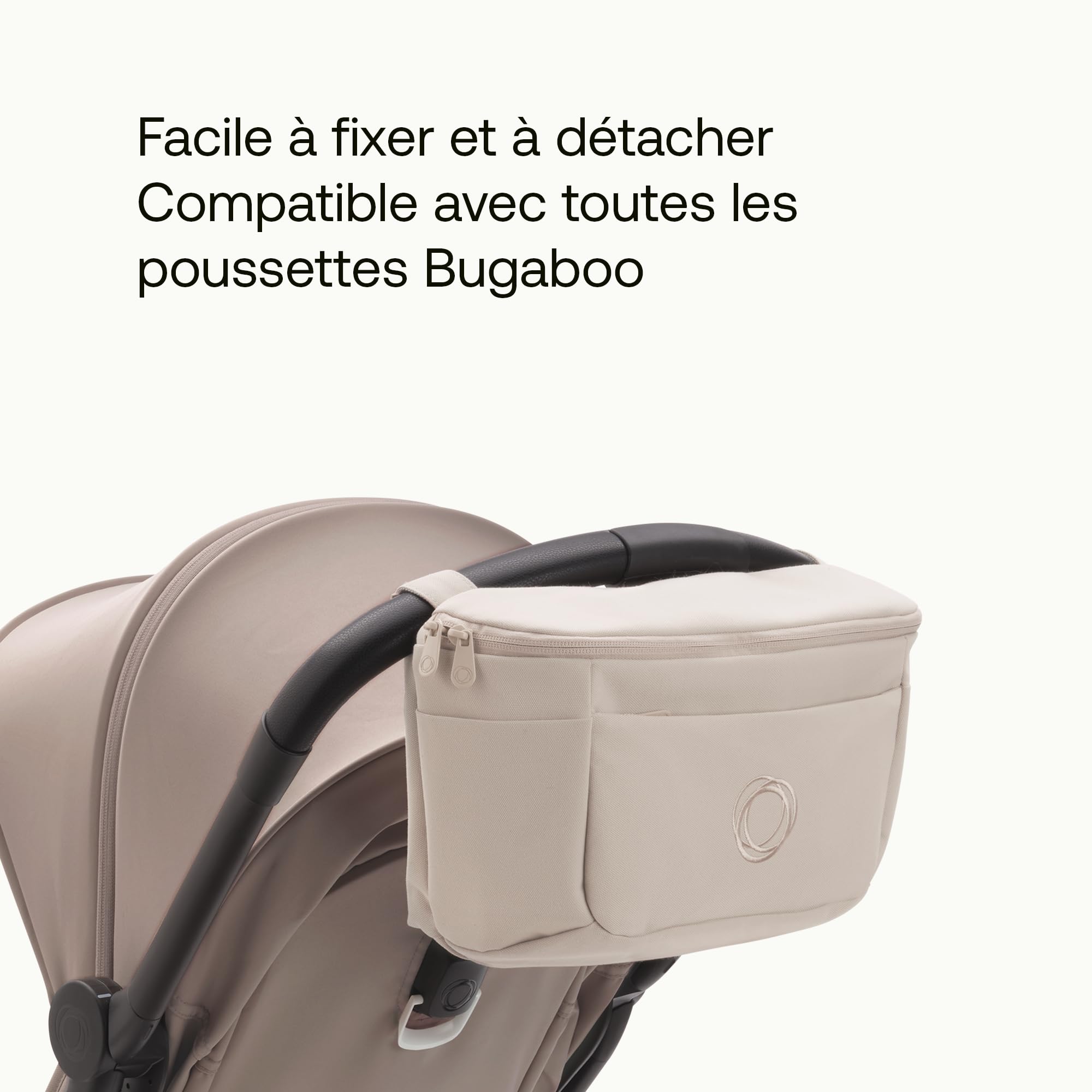 Bugaboo Sac organiseur compact multi-poches pour poussette avec poches faciles d'accès, accessoire indispensable pour tous les essentiels de bébé en Desert Taupe