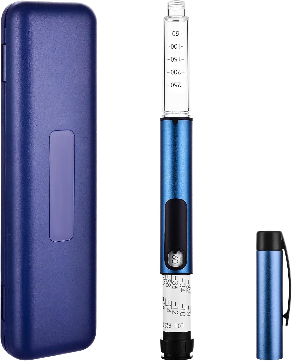 60-Unit Insulin Pen Compatible with 3 ml Cartridges Reusable Precise Dosing Pen with Case for Insulin Pen V3 Peptide Pen for Daily Use Lightweight and Portable Blue