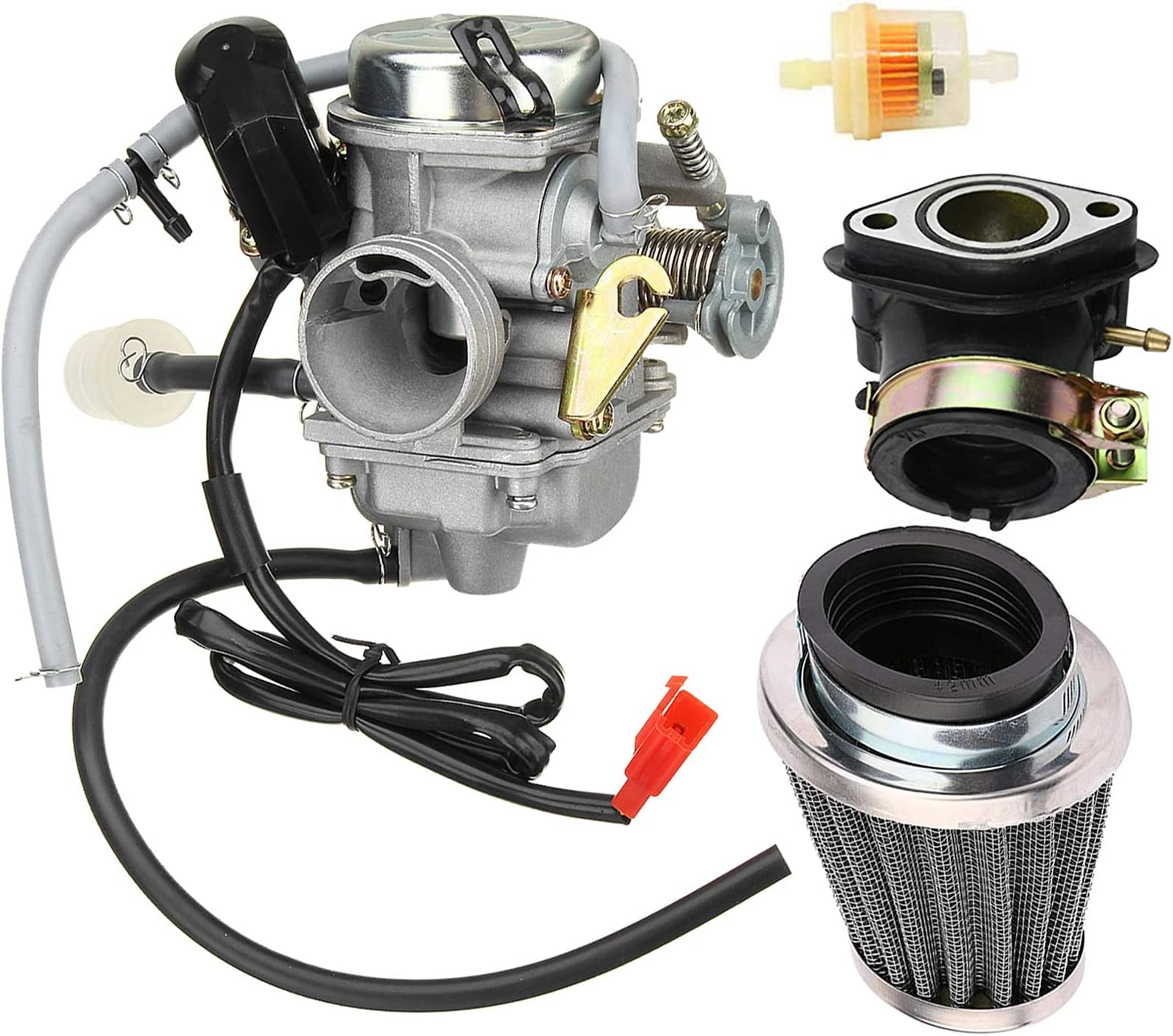 New 150cc Carburetor + intake manifold/air filter for GY6 125cc 150cc 152QMI 157QMJ Engine Based ATV Scooter Go Kart