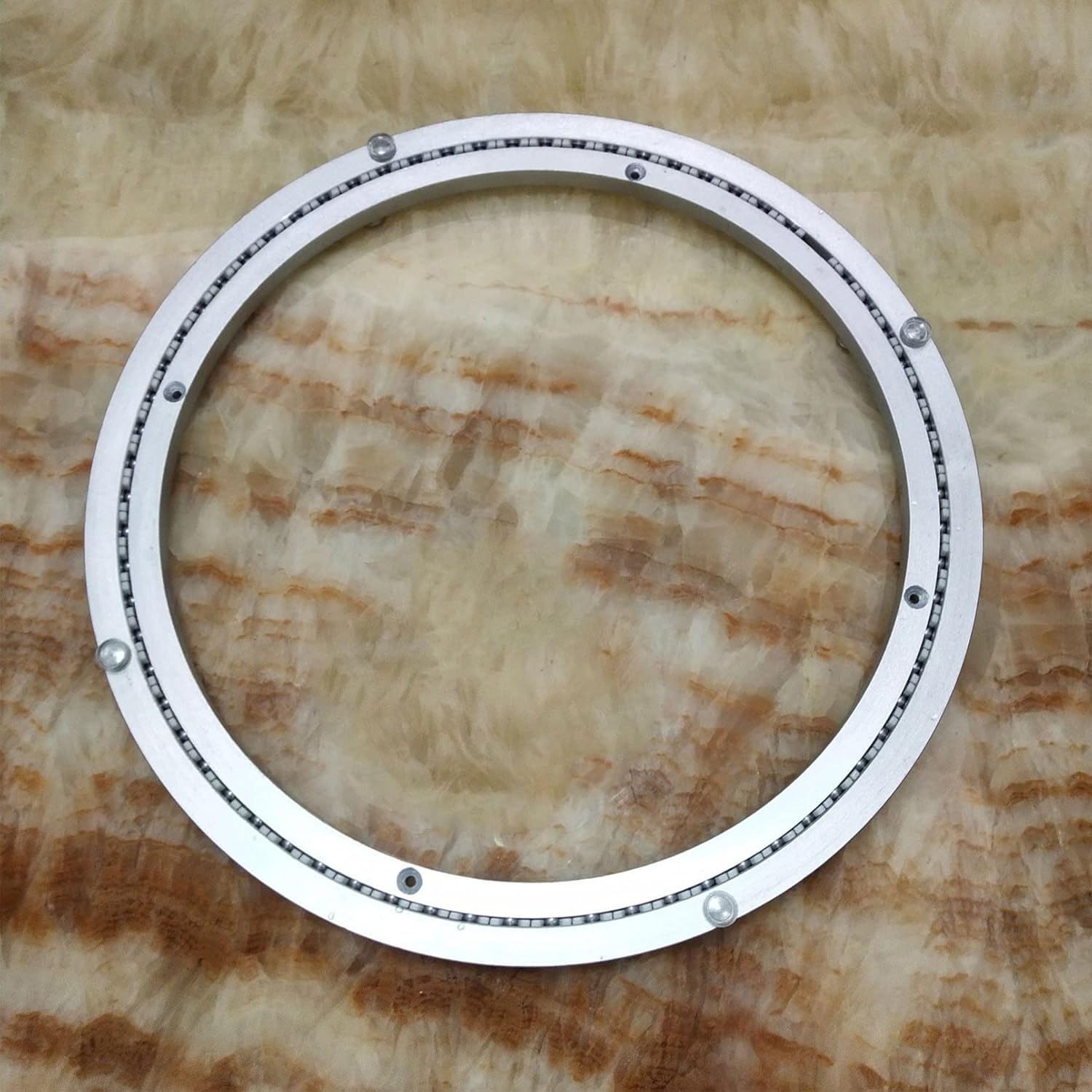 Turntable Swivel Base Lazy Susan Silent Aluminium Alloy Rotating Bearing Turntable 360° Rotatable Turntable Dining Table Heavy Loads Base for Round Table Silent Plate (Silver 400mm (16 inches))