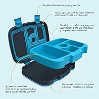 Vista 5 de Bentgo Kids Prints - Lonchera para niños, a prueba de derrames, con 5 compartimentos, estilo bento, tamaño de porciones ideal para niños de 3 a 7