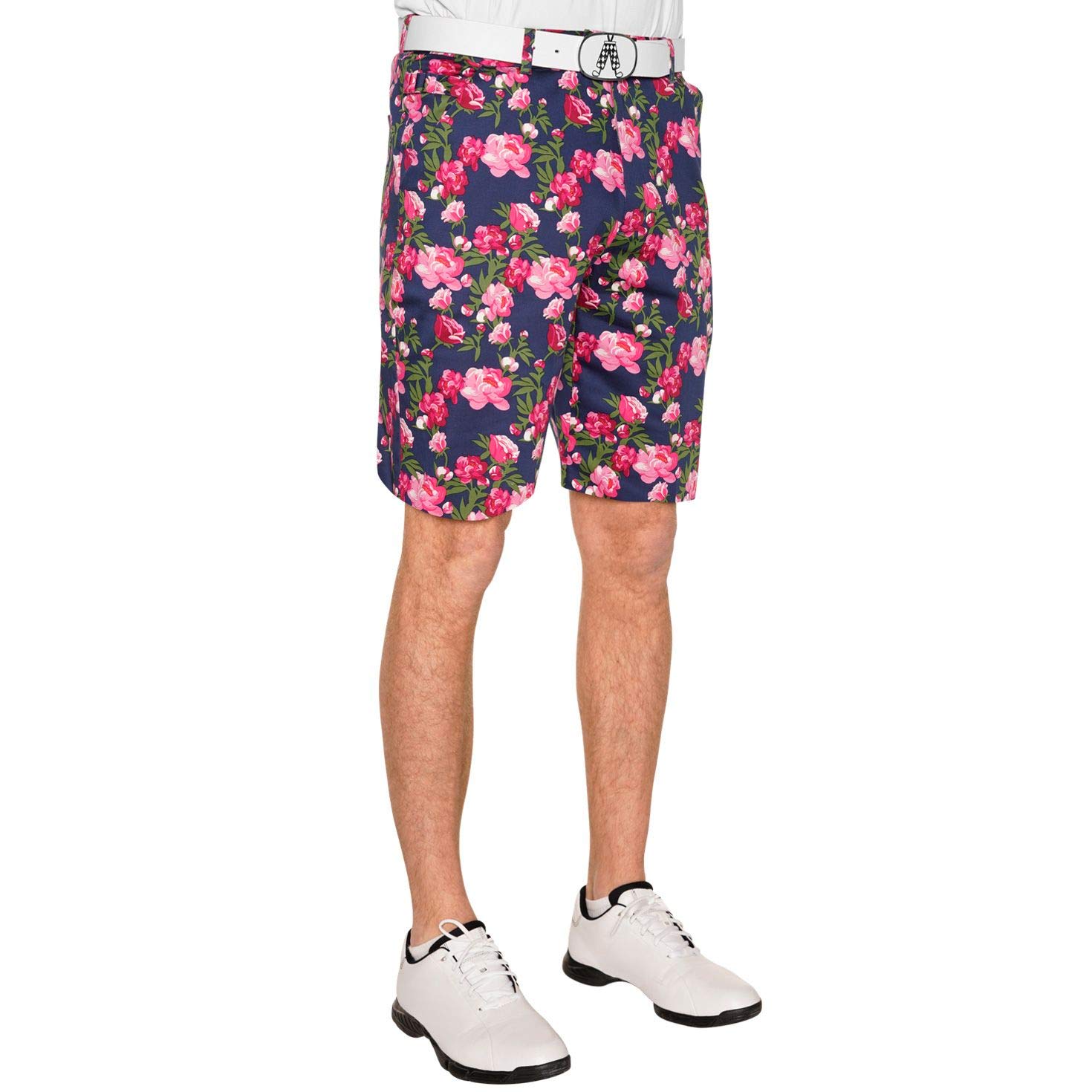 Royal & Awesome Men's Bloomers Floral Golf Shorts, Crazy Golf Shorts