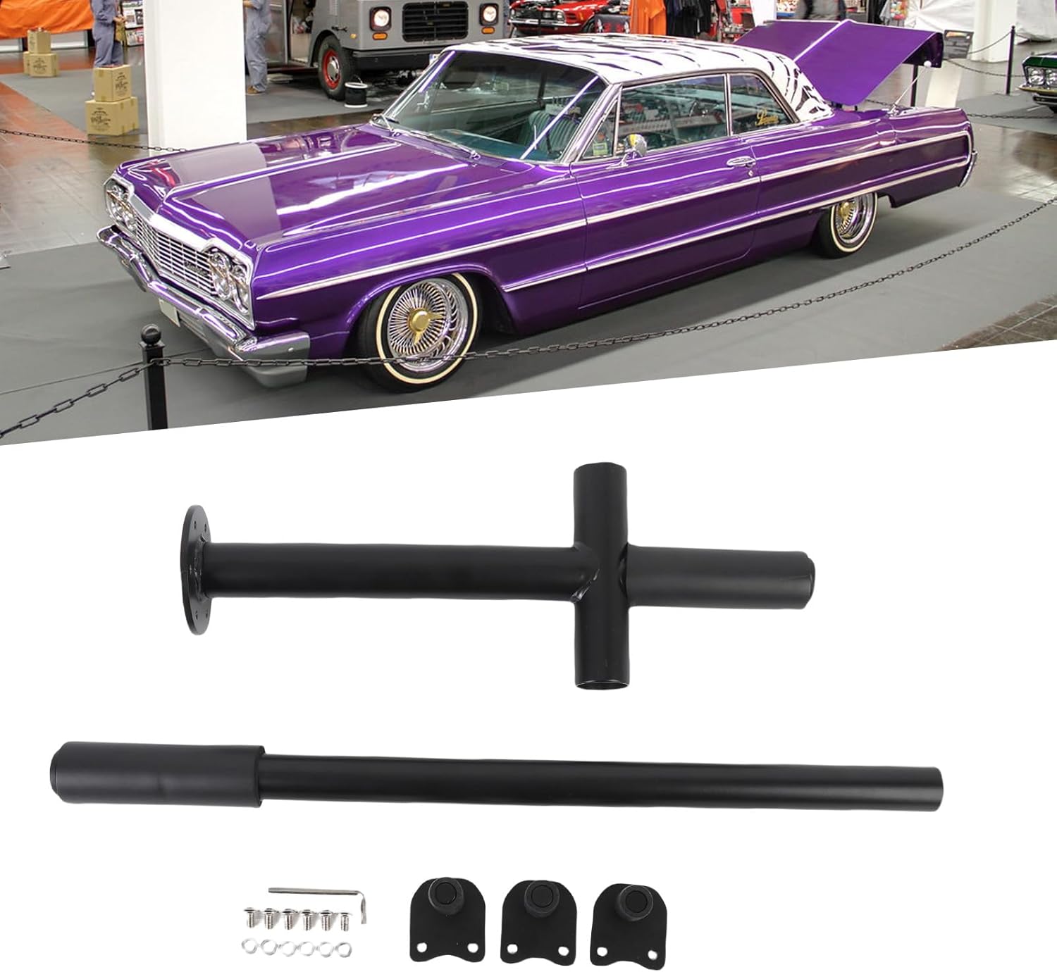 2 3 Bar Lowrider Wire Wheel Knock Off Tool with Bar, Wire Wheels Removal and Installation Tools, Manual Switchable Steel Wire Wheel Lowrider Knock Off Tool