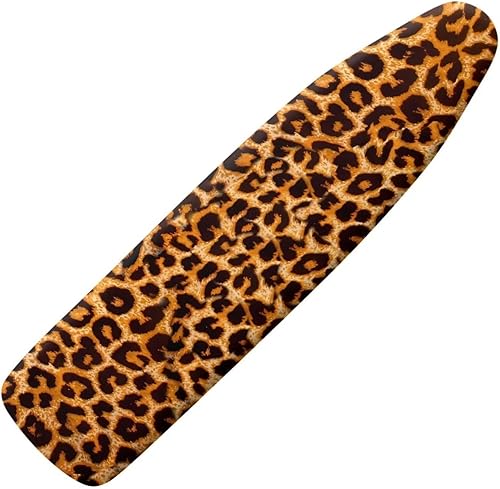 Funda para tabla de planchar de leopardo y almohadilla de tamaño estándar para tabla de planchar y almohadilla de ventilación extra ancha para mesa