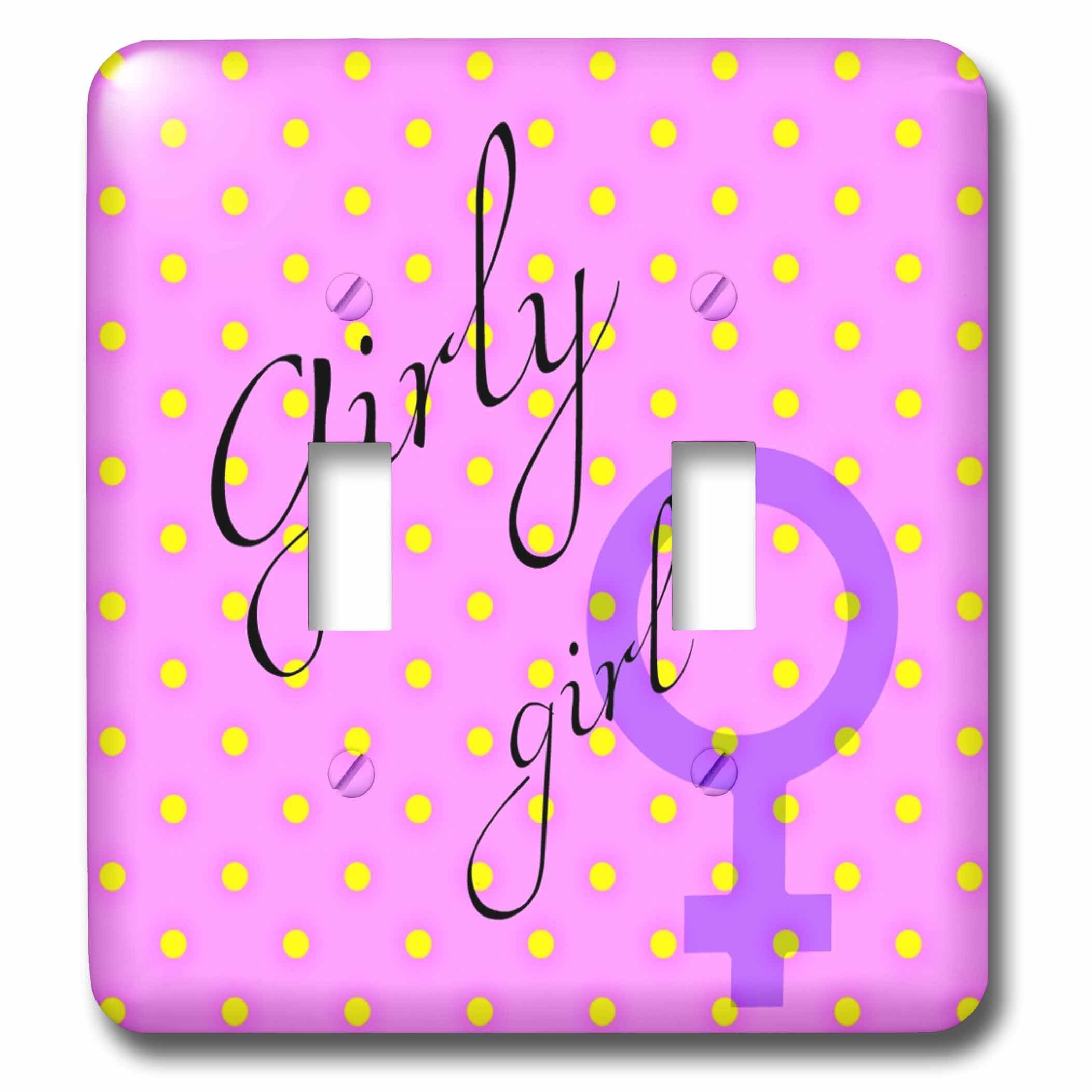 Interrupteur double à bascule à pois girly pour chambre fille