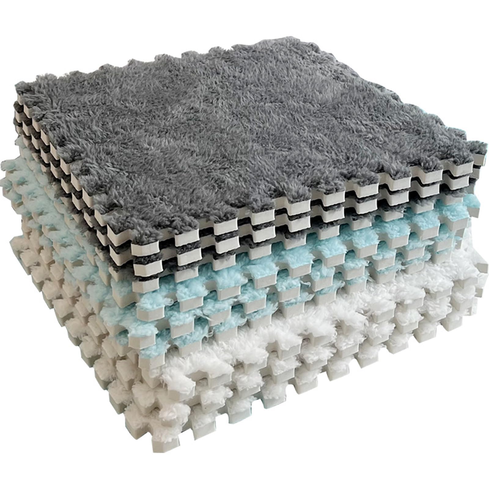Tappetino da Gioco in Schiuma,Tappetini A Incastro Eva con Bordi,10pcs,Tappeto Peluche,Morbido E Soffice,Ideale per La Casa,La Stanza dei Giochi Cameretta Bambini(30 * 30 * 1cm(10pcs),V)